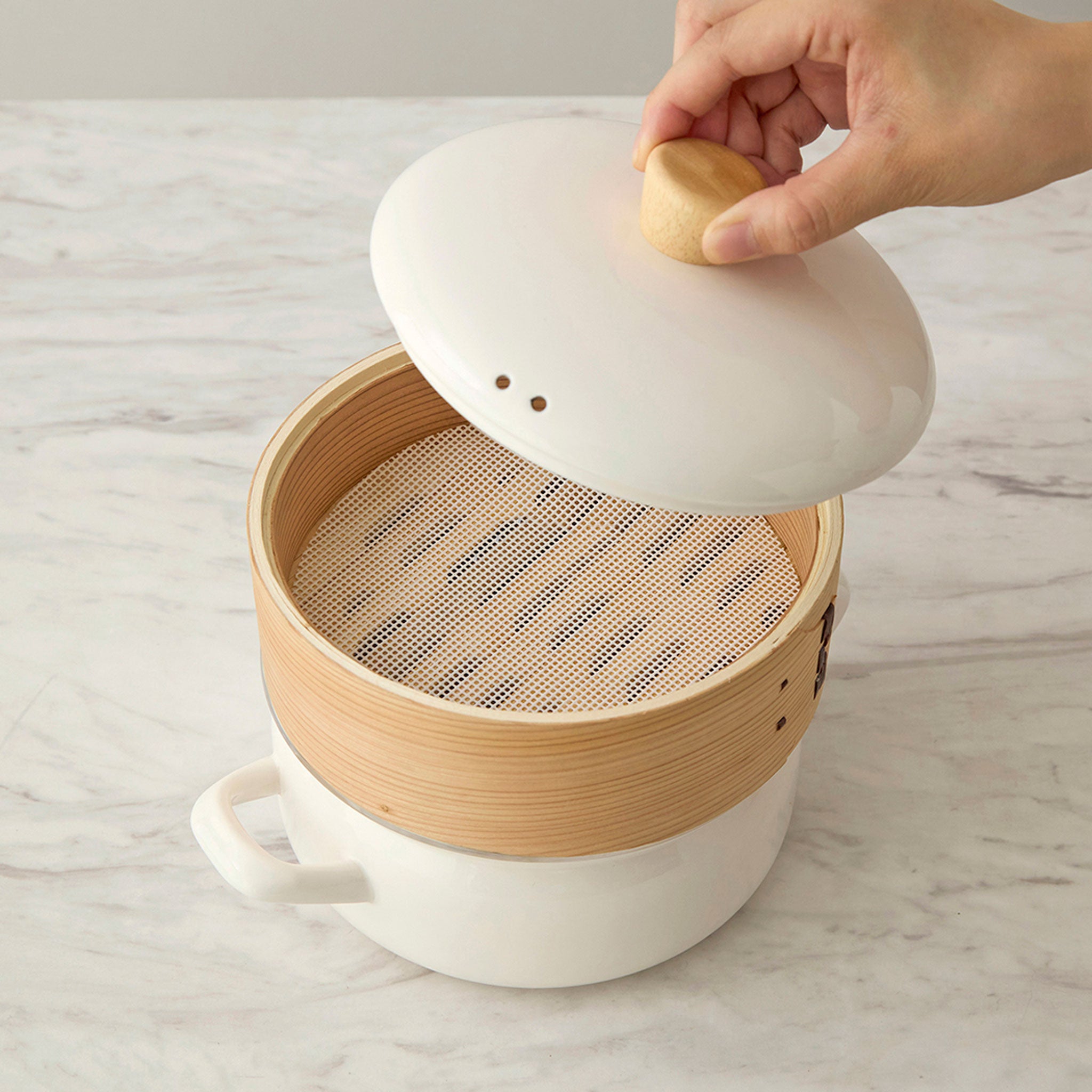 【富士ホーロー】せいろ付きホーロー鍋