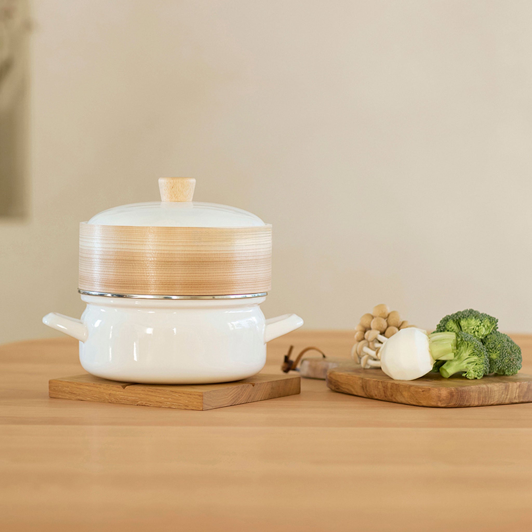 【富士ホーロー】せいろ付きホーロー鍋