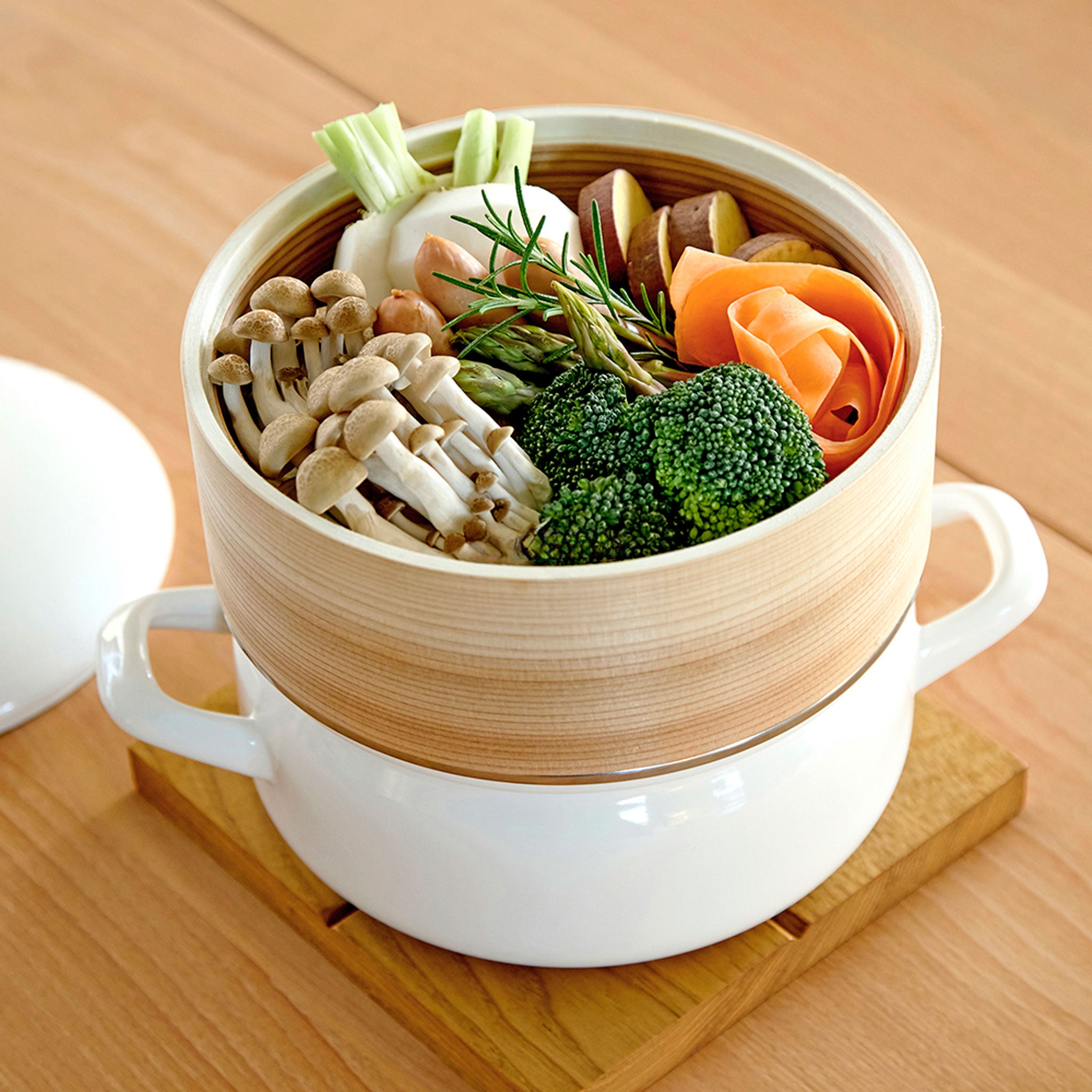 【富士ホーロー】せいろ付きホーロー鍋