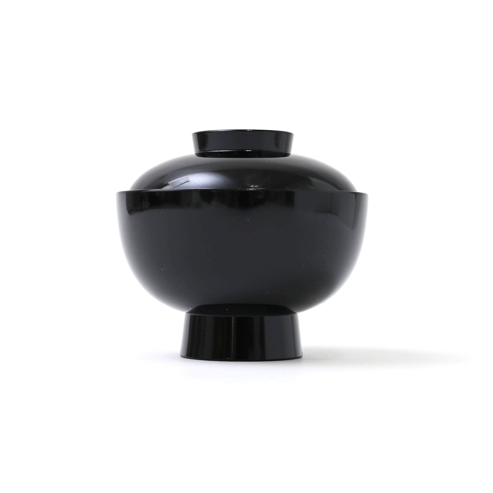 蓋付き雑煮椀 外黒内朱