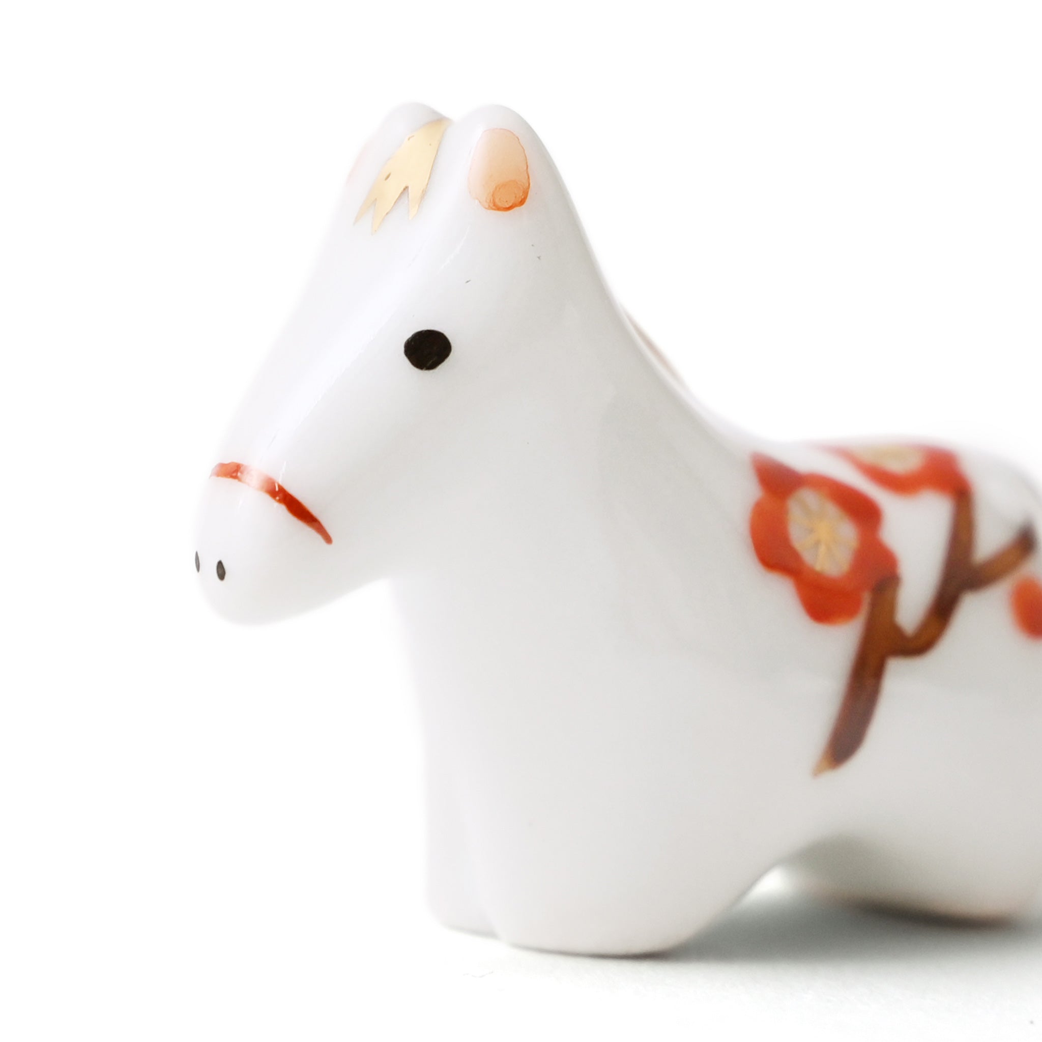 干支(午) 迎春草花 箸置き 松