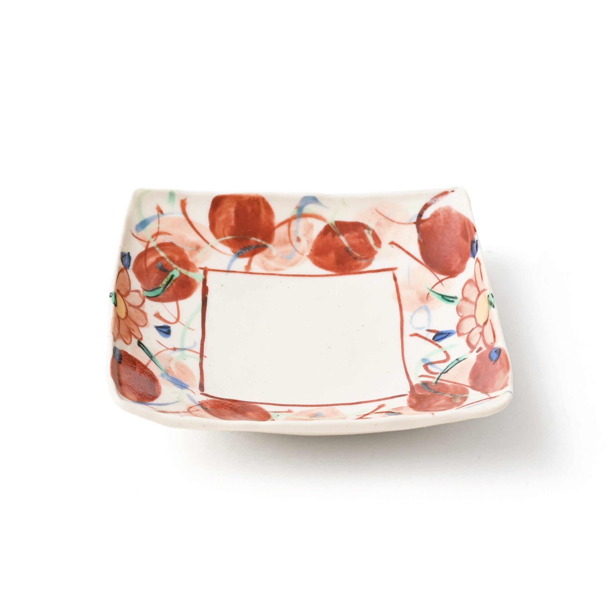 【マル治】平皿 小 赤木葉