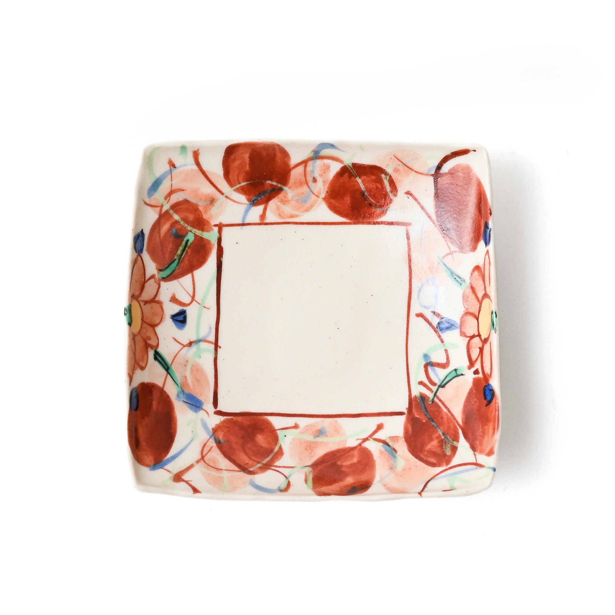 【マル治】平皿 小 赤木葉