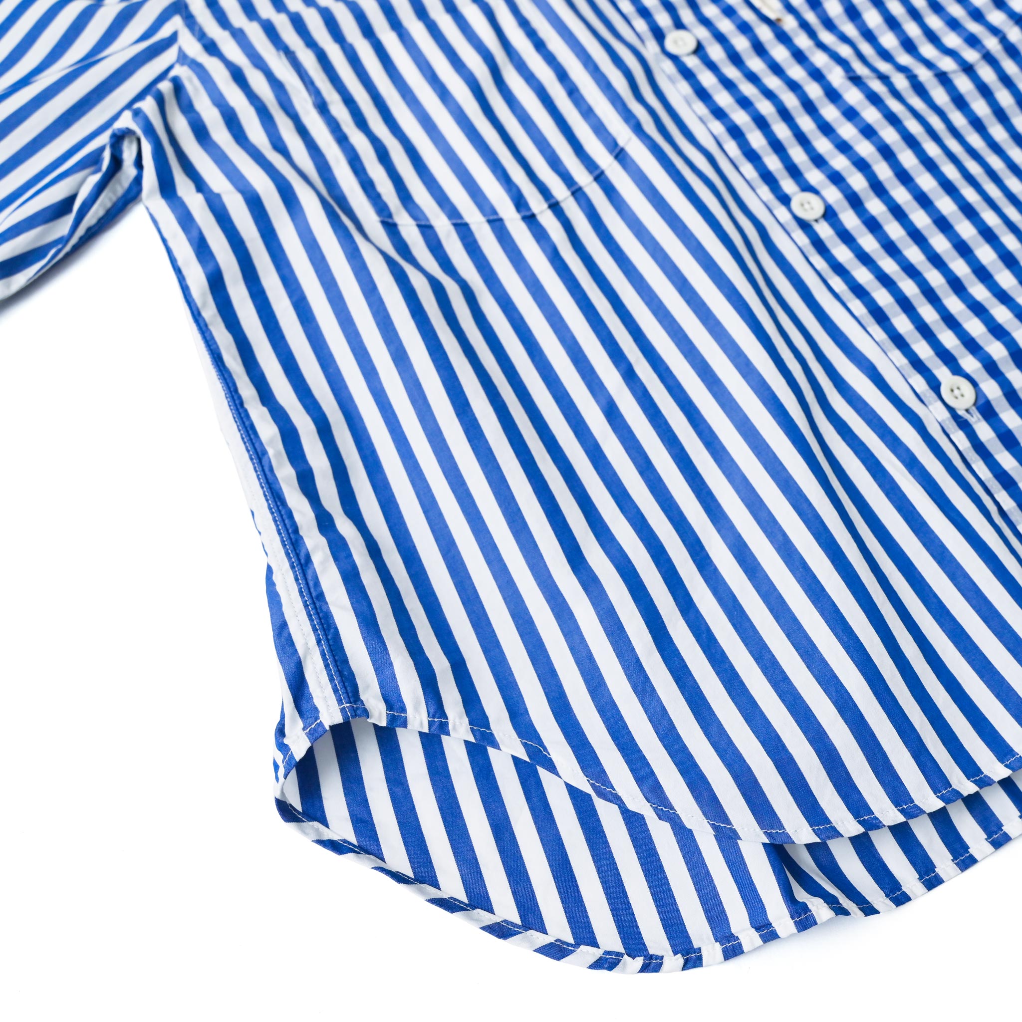 【Vincent et Mireille/ヴァンソン エ ミレイユ】ストライプ×ギンガムチェックブラウス