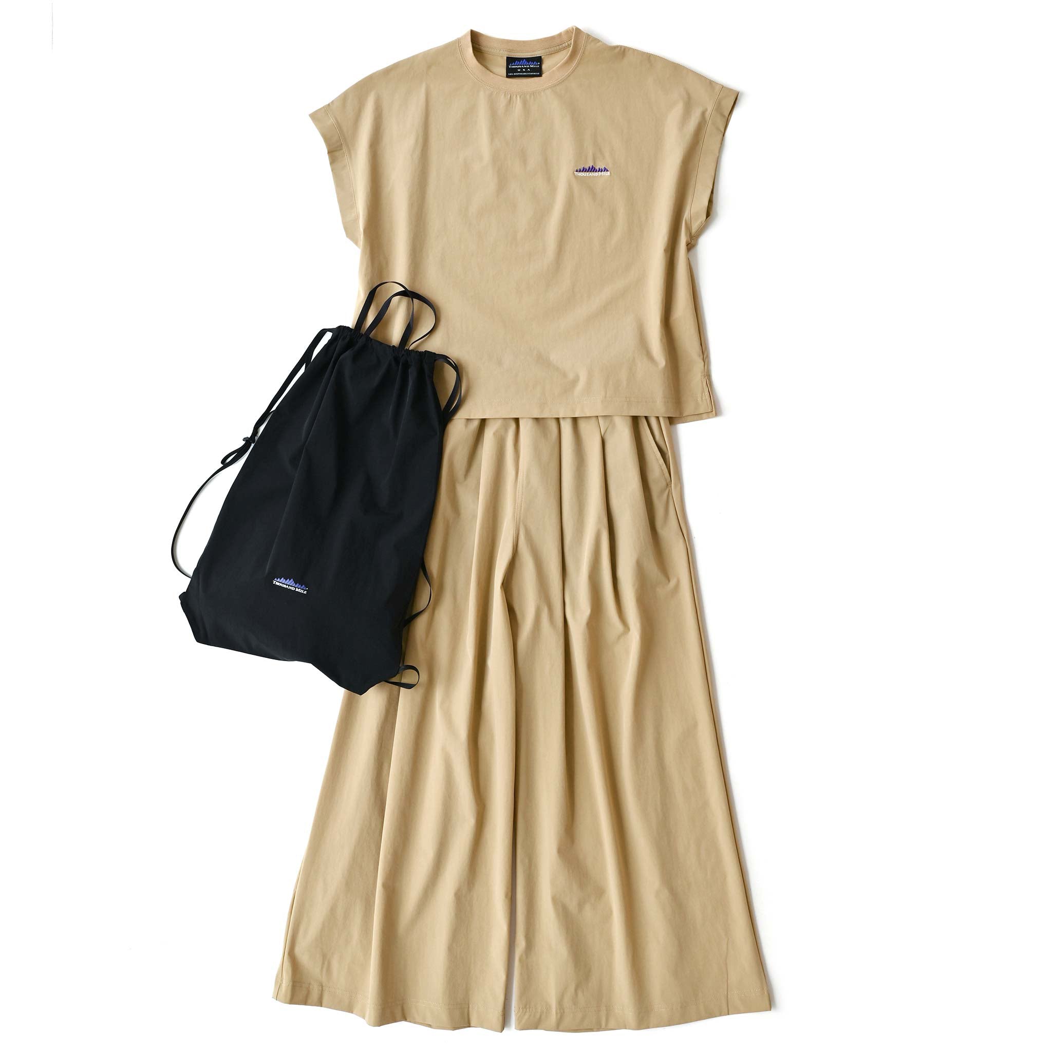 【THOUSAND MILE】フレンチスリーブ&ワイドパンツ(バッグ付き)