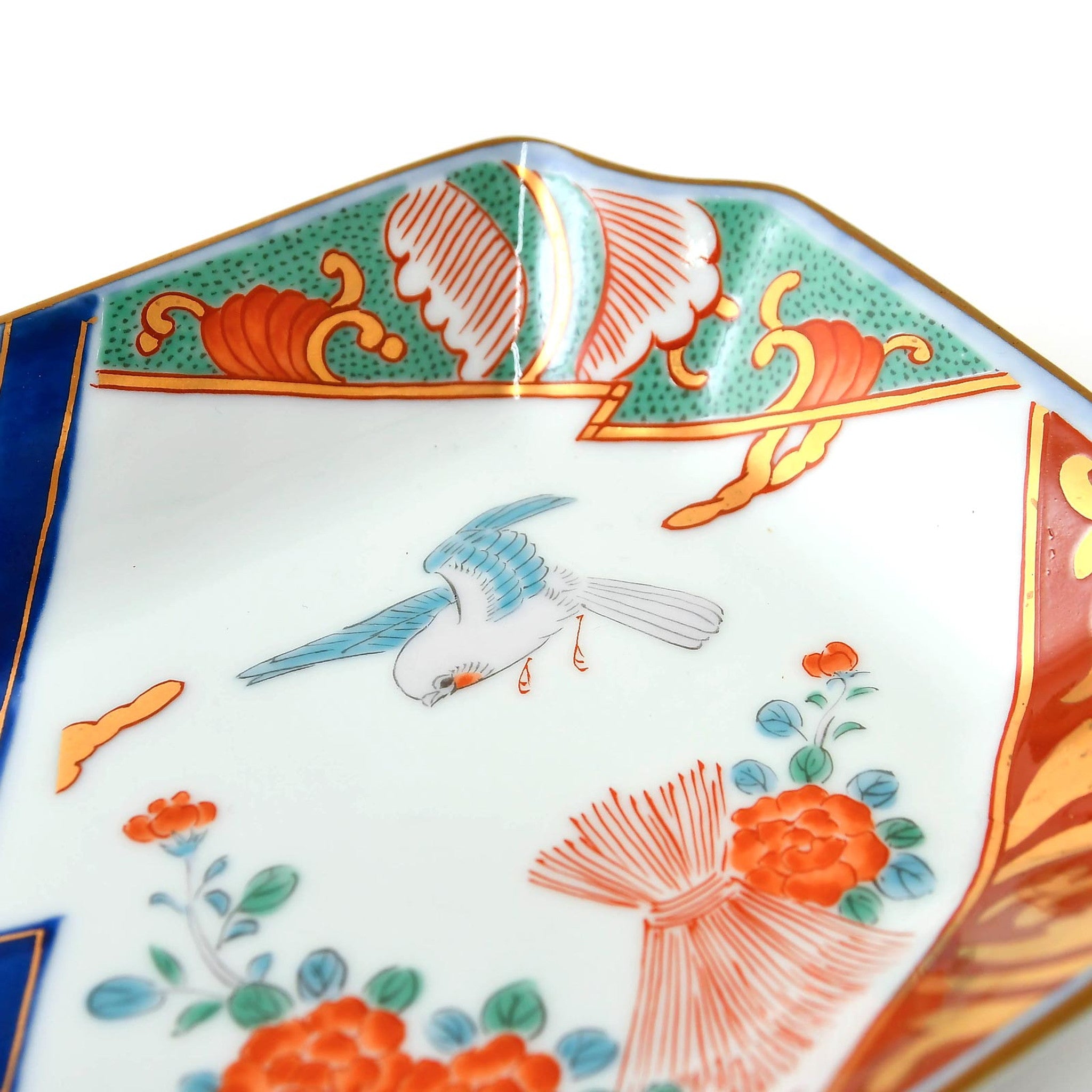 【林九郎窯】垣根牡丹 角取皿