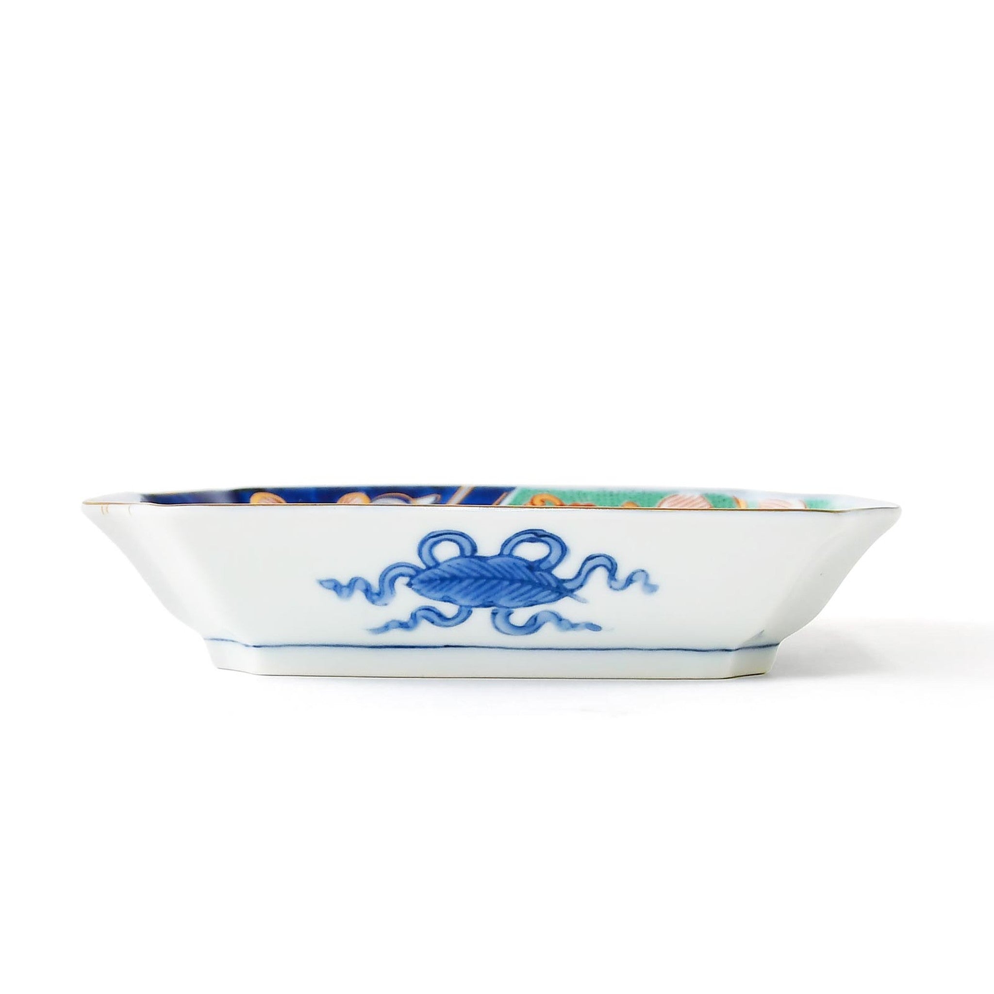 【林九郎窯】垣根牡丹 角取皿