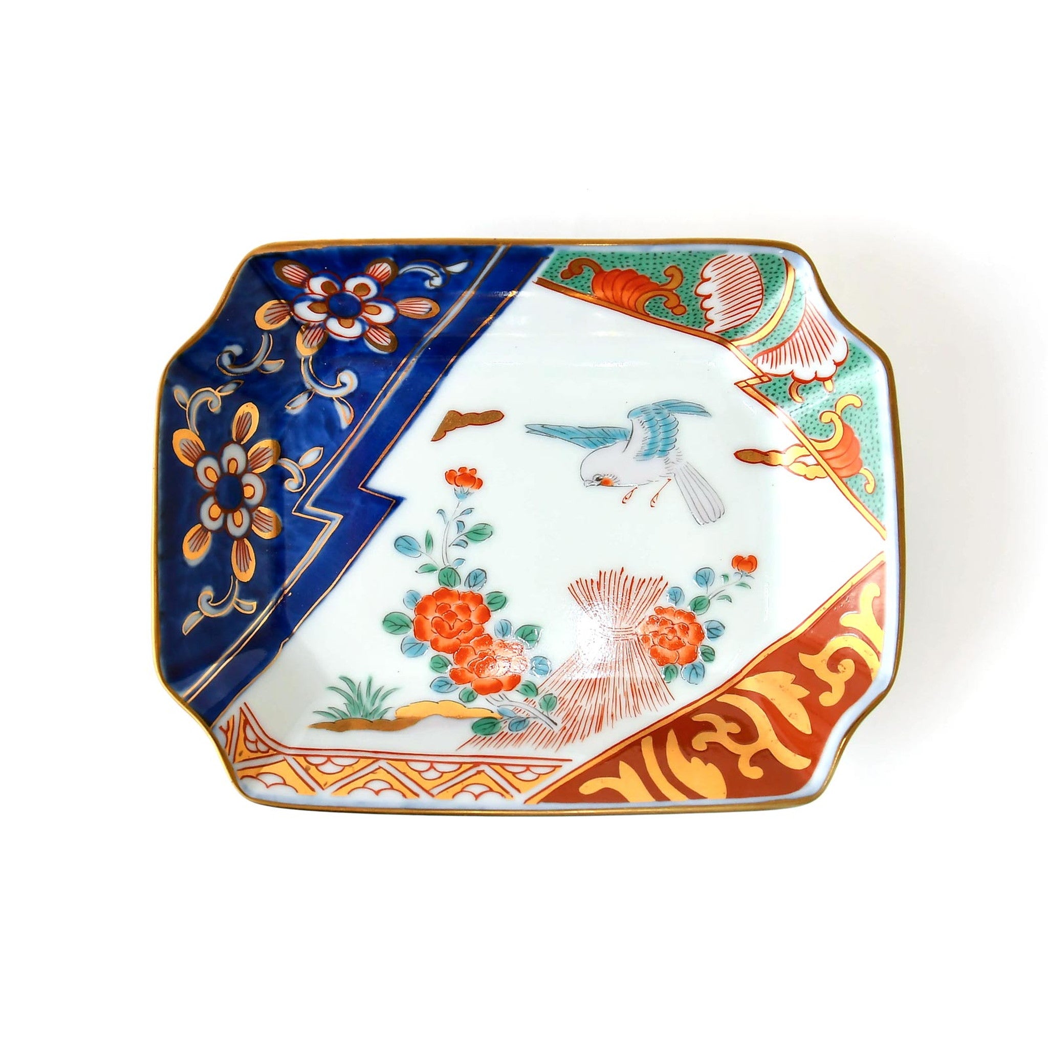 【林九郎窯】垣根牡丹 角取皿