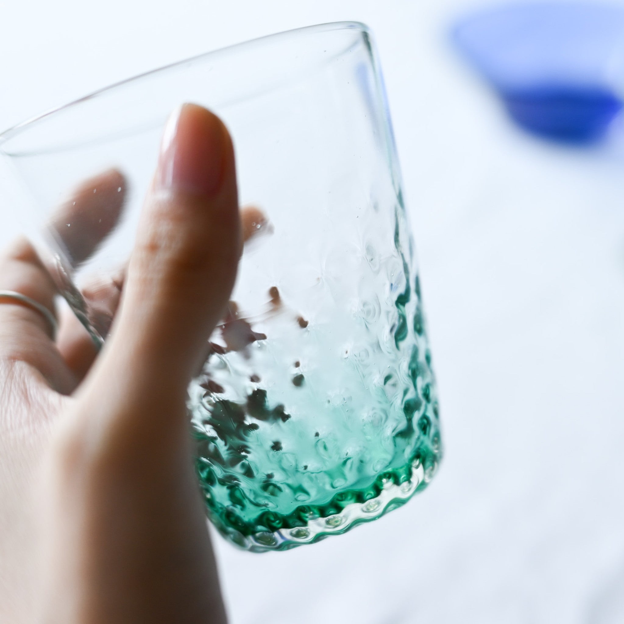 【ガラス工房ロブスト】ダイヤフレアグラス 底色