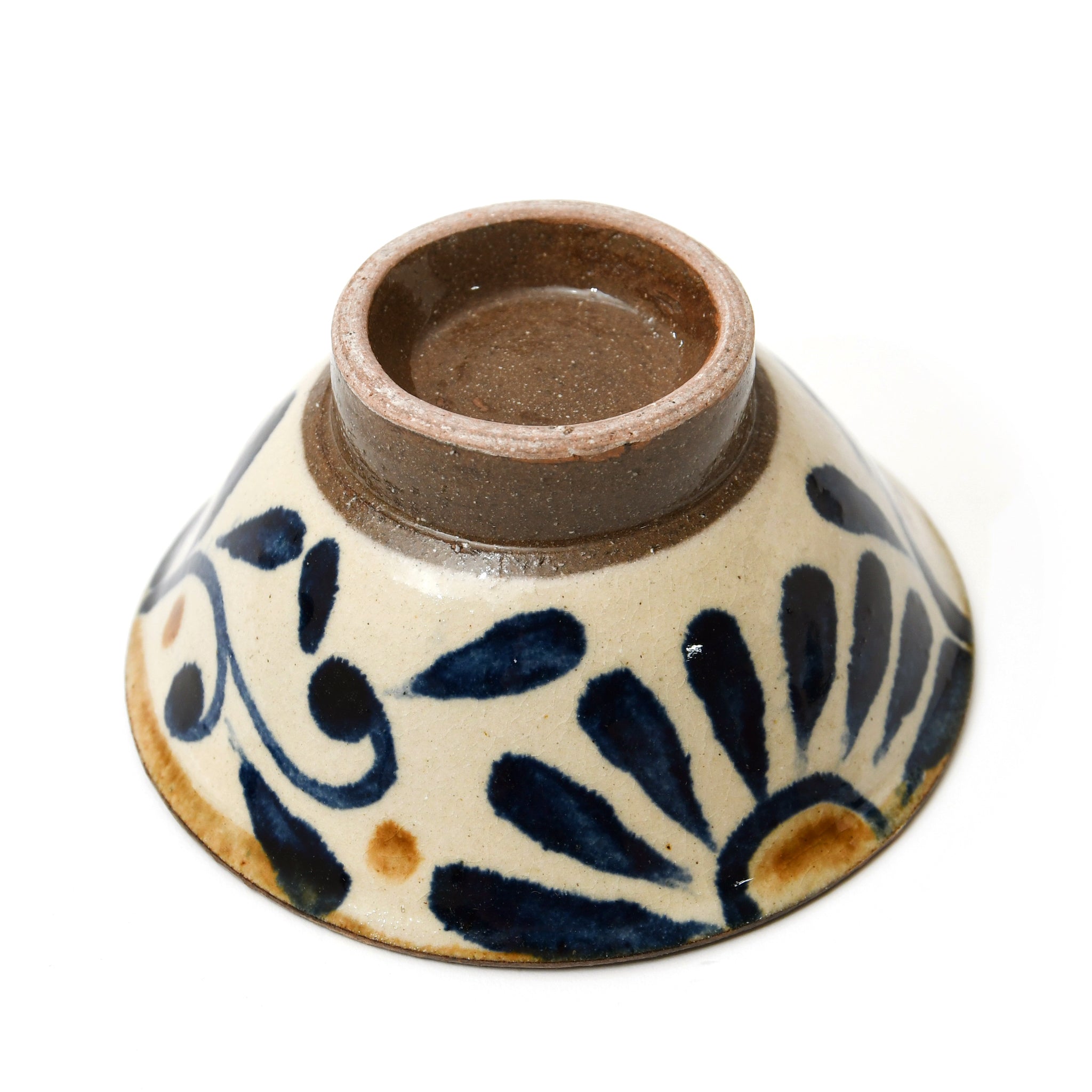 【勝窯】ゴス唐草4寸マカイ重焼