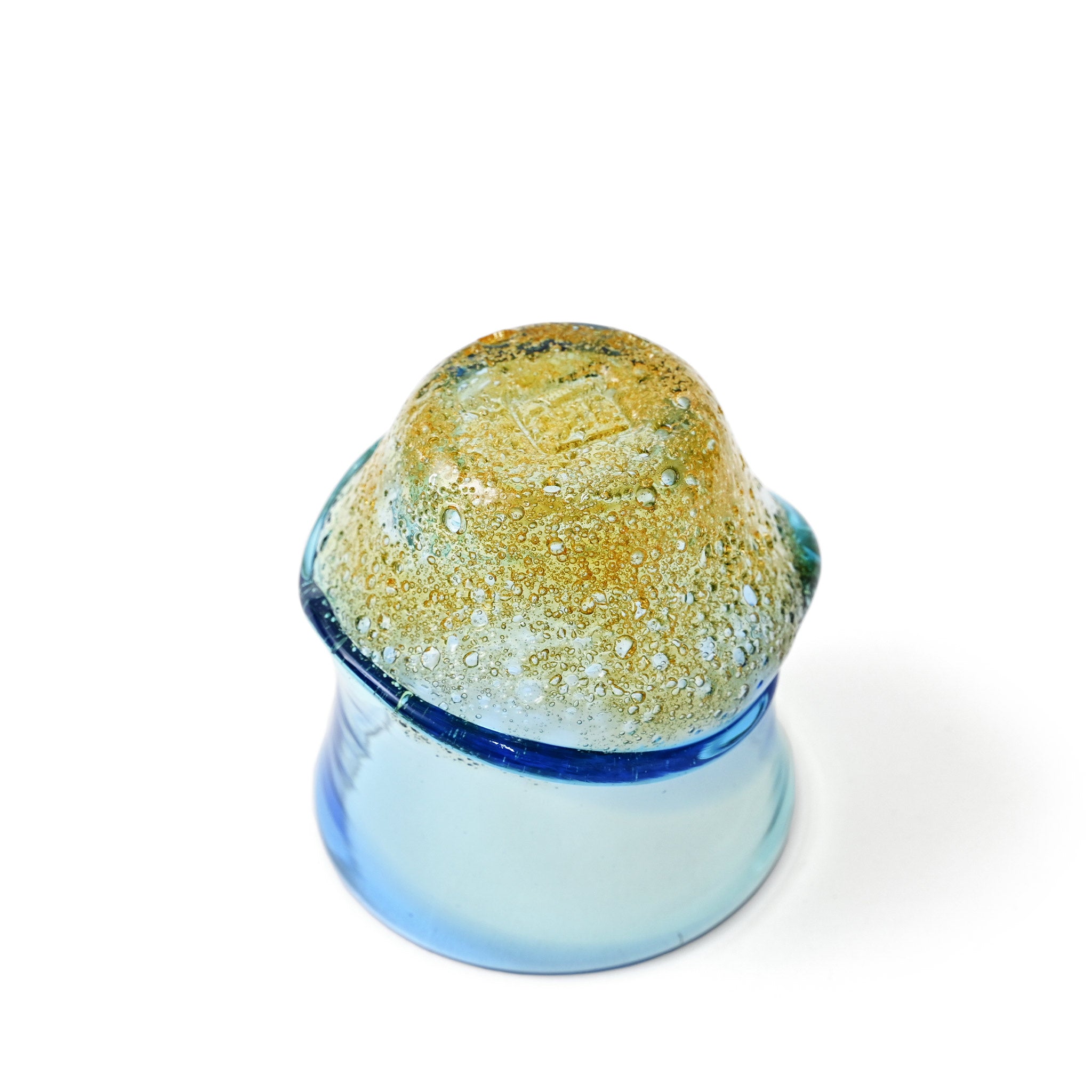 【工房虹】茶泡波巻宙吹グラス