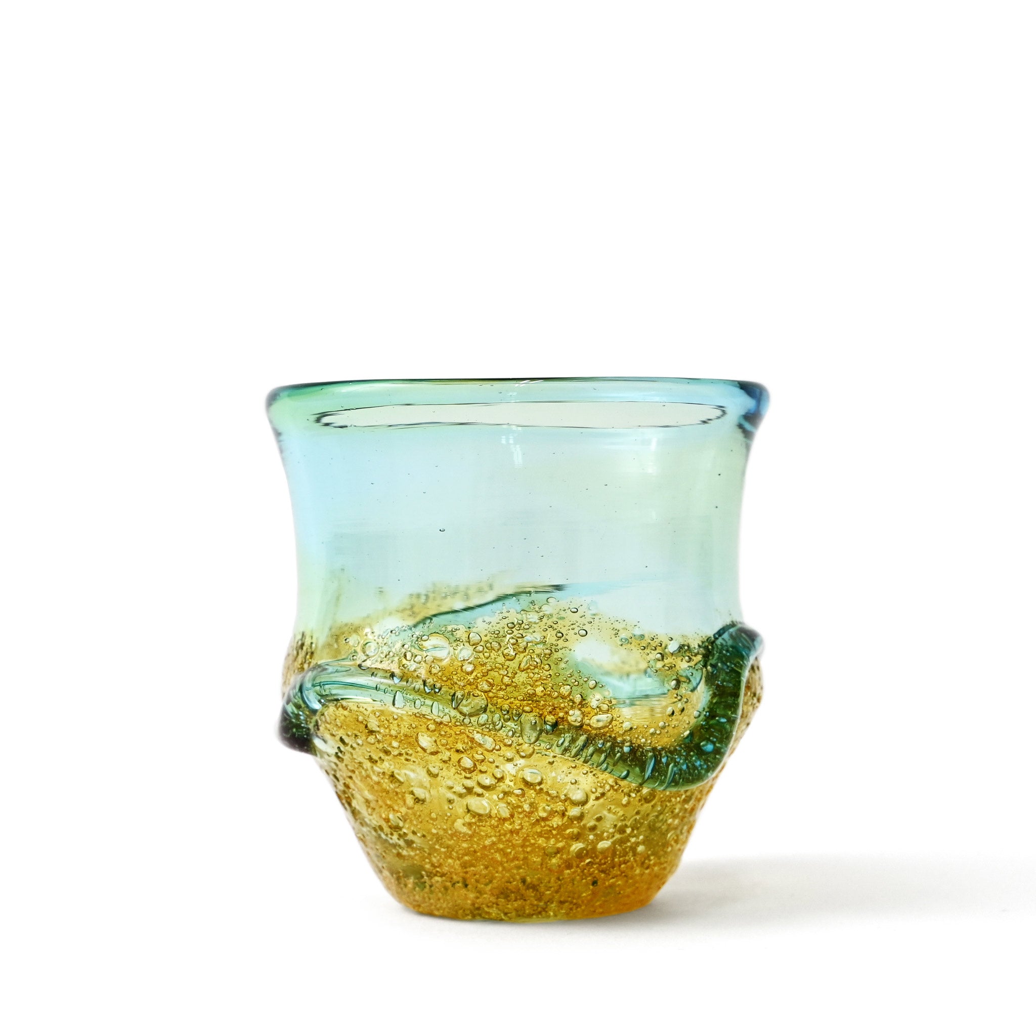 【工房虹】茶泡波巻宙吹グラス