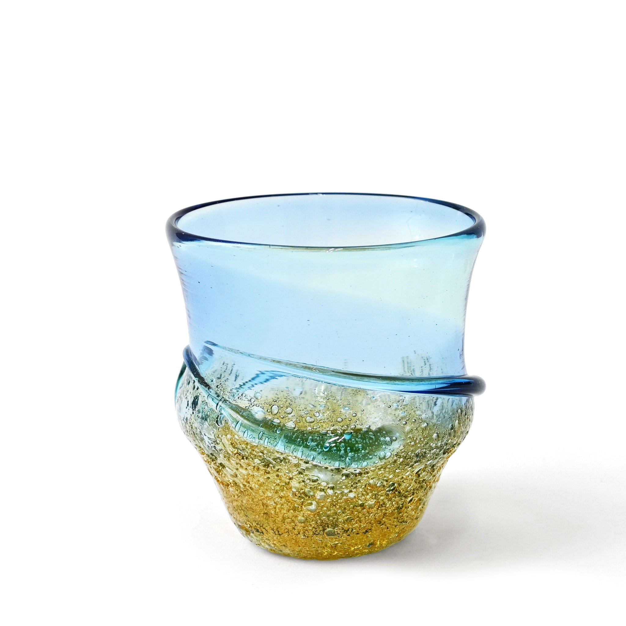 【工房虹】茶泡波巻宙吹グラス
