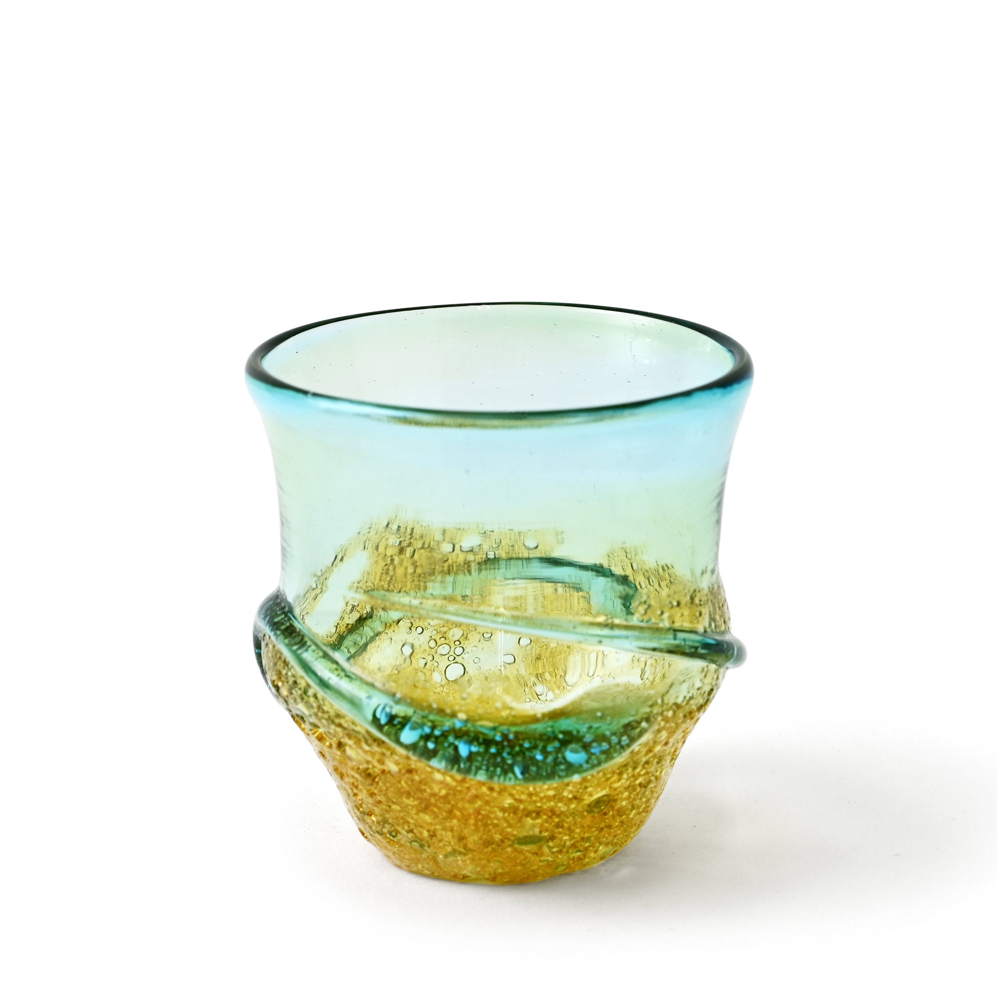 【工房虹】茶泡波巻宙吹グラス