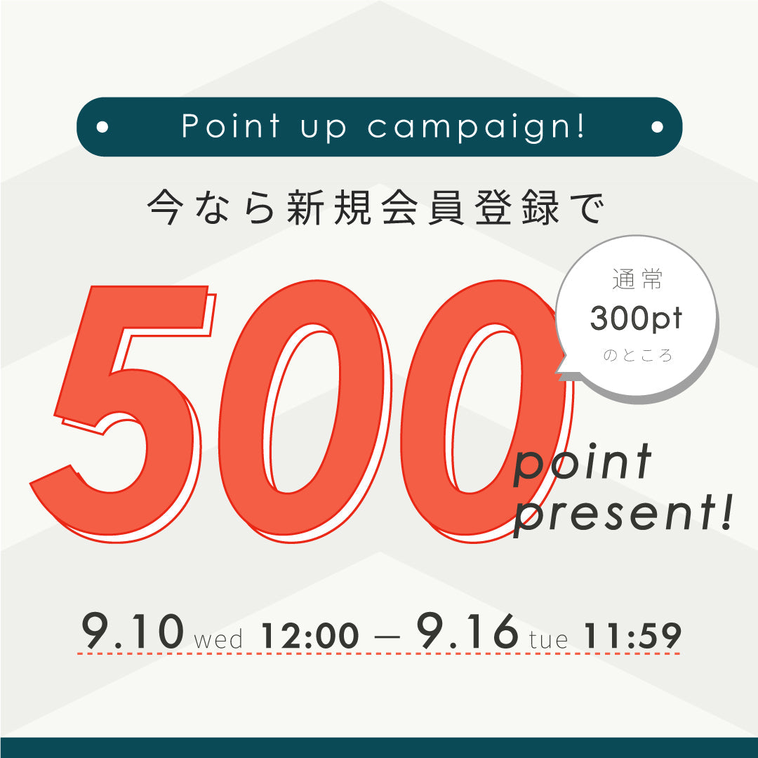 【今だけ500ptもらえる】新規会員登録でお得にお買い物！ポイントアップキャンペーン開催