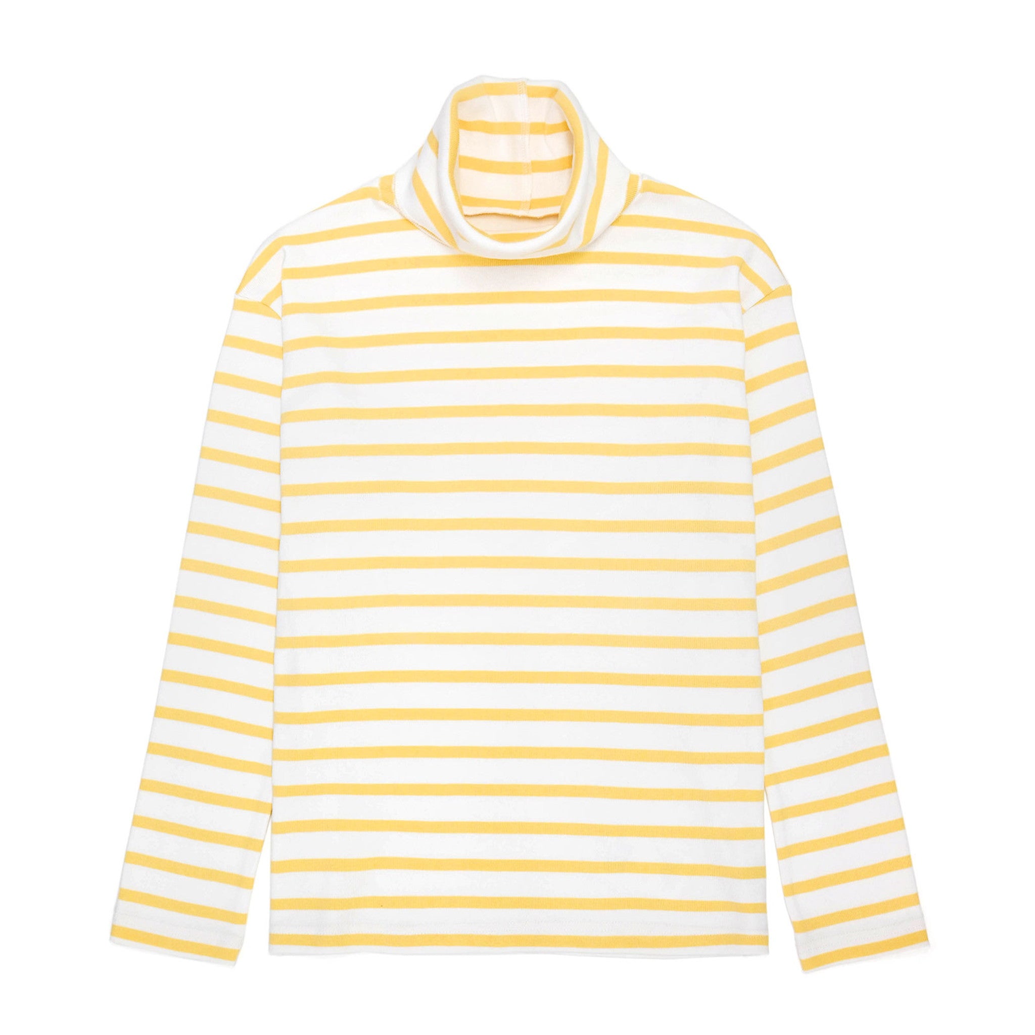 コットンフライスボーダー タートルネックTシャツ 長袖