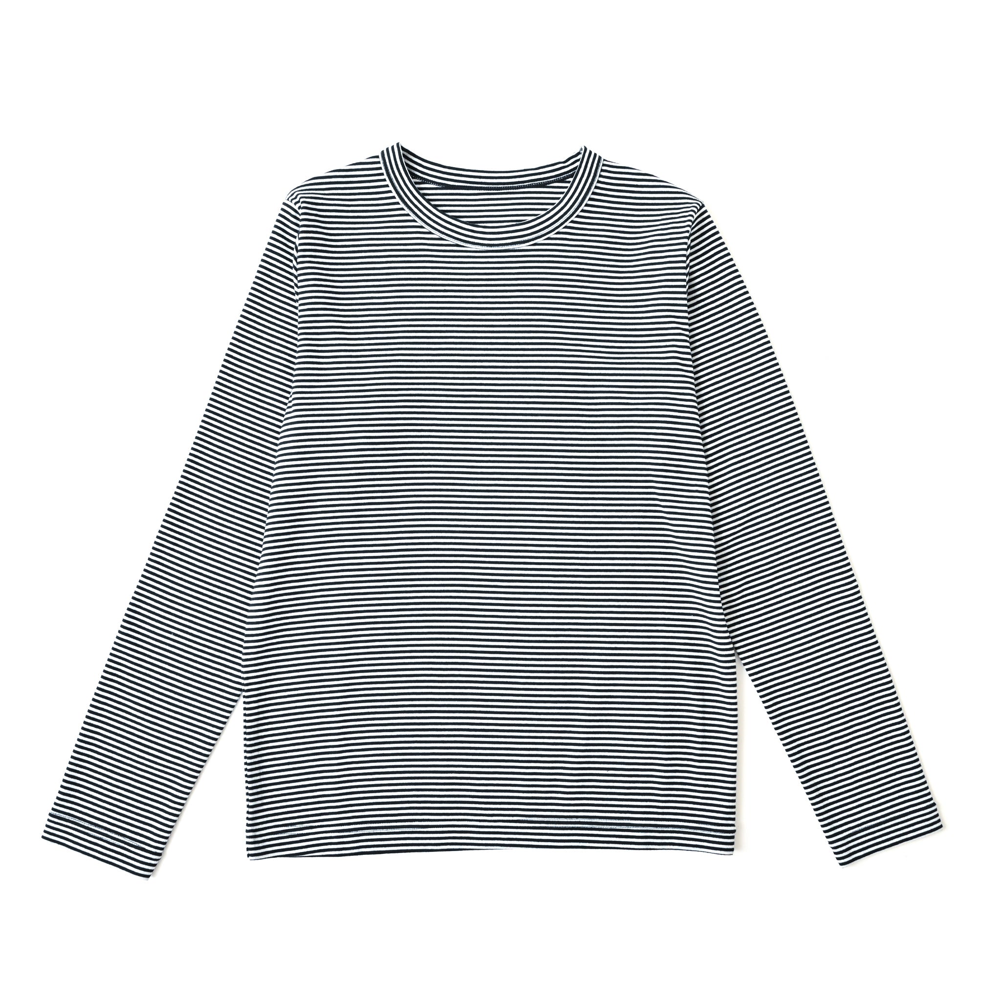 フライスボーダークルーネックTシャツ 長袖