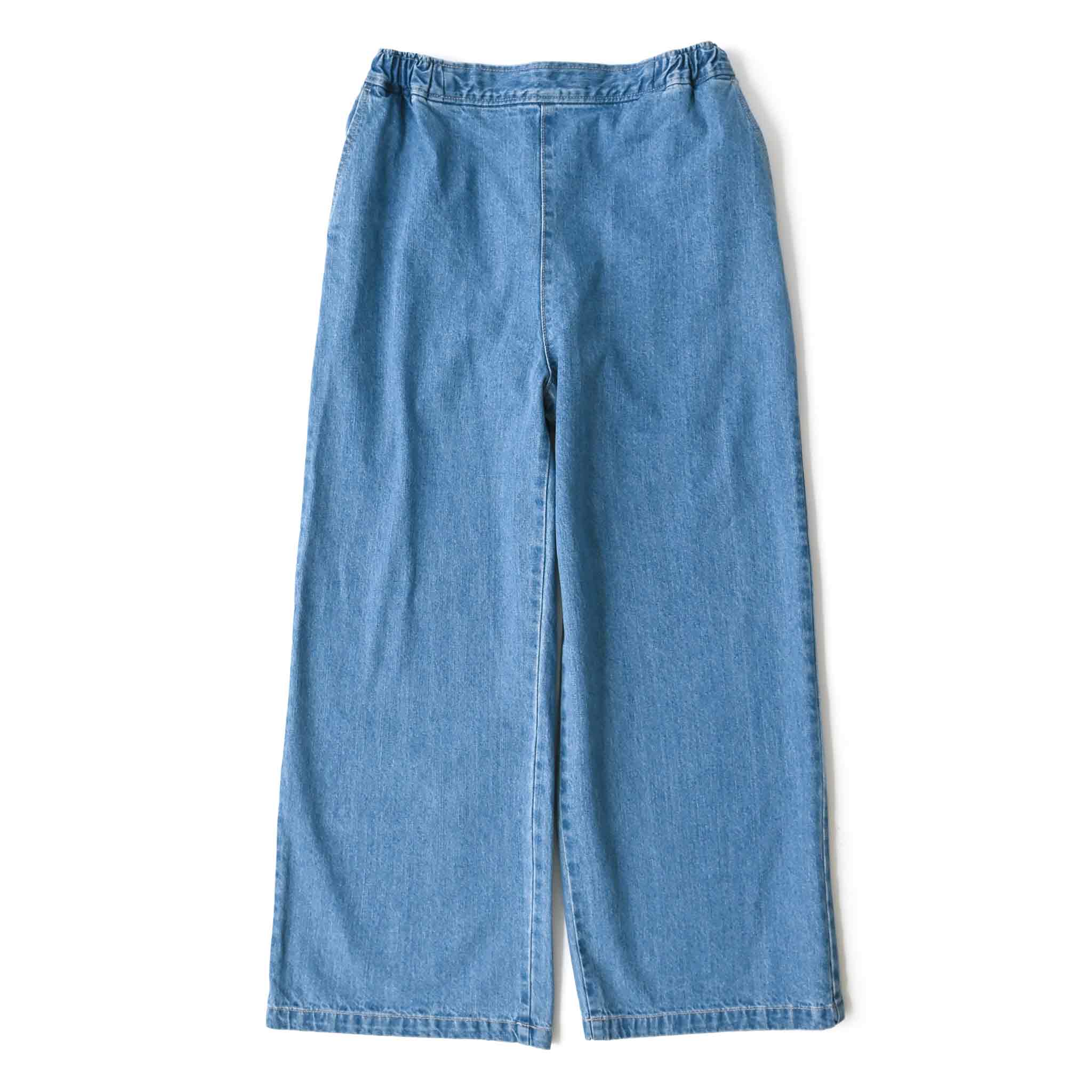 ウォッシュデニムセミワイドパンツ