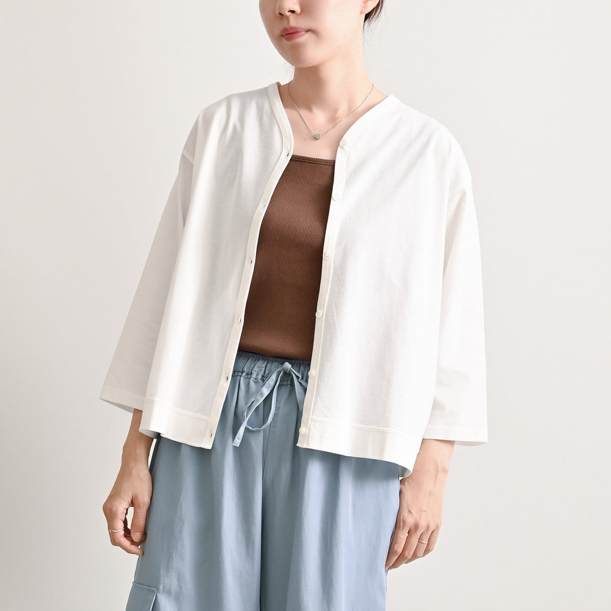 カーディガン ゾーイ様 40%OFF】SUVIN HALF SLEEVE CARDIGAN – Shinzone