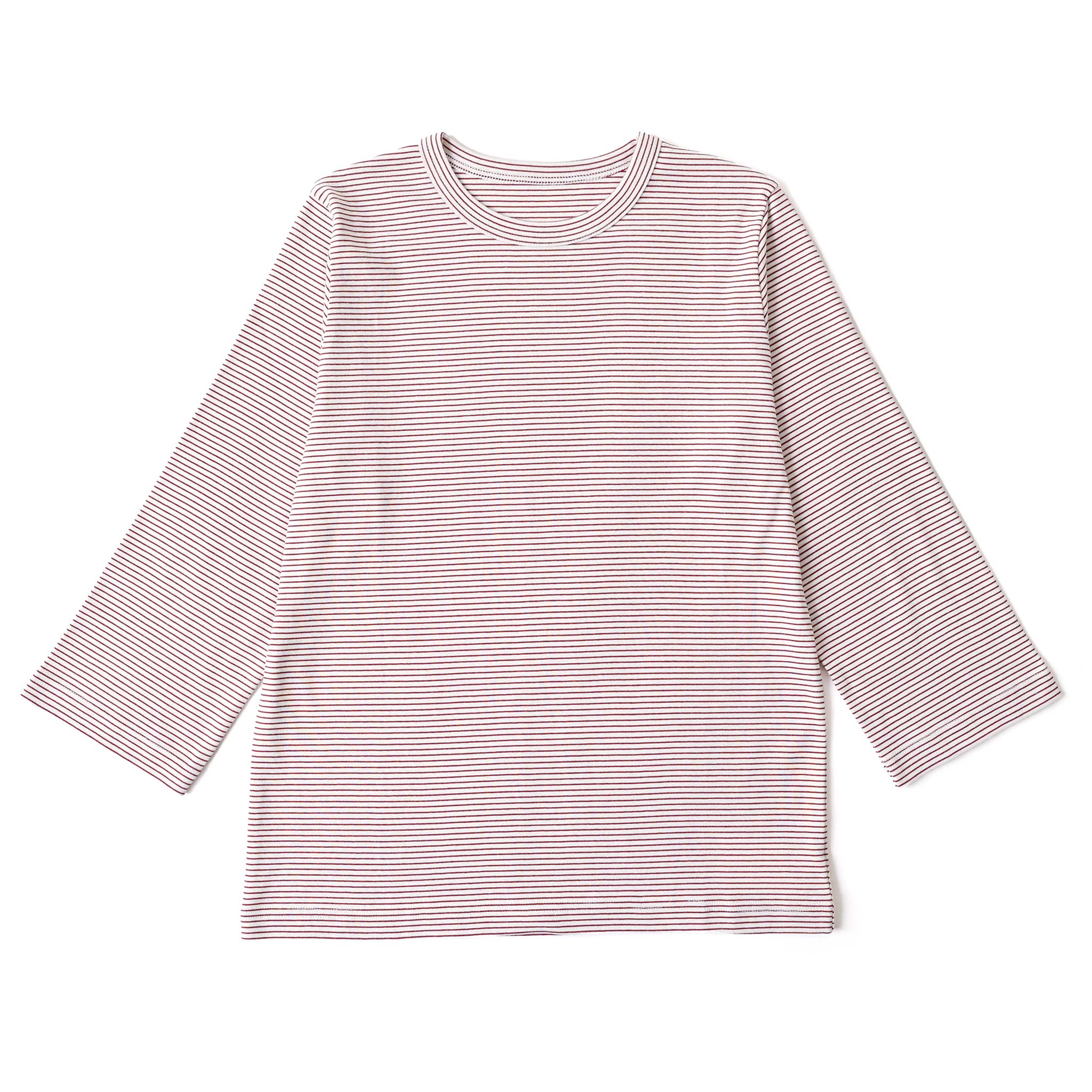 フライスコットンボーダーTシャツ 7分袖