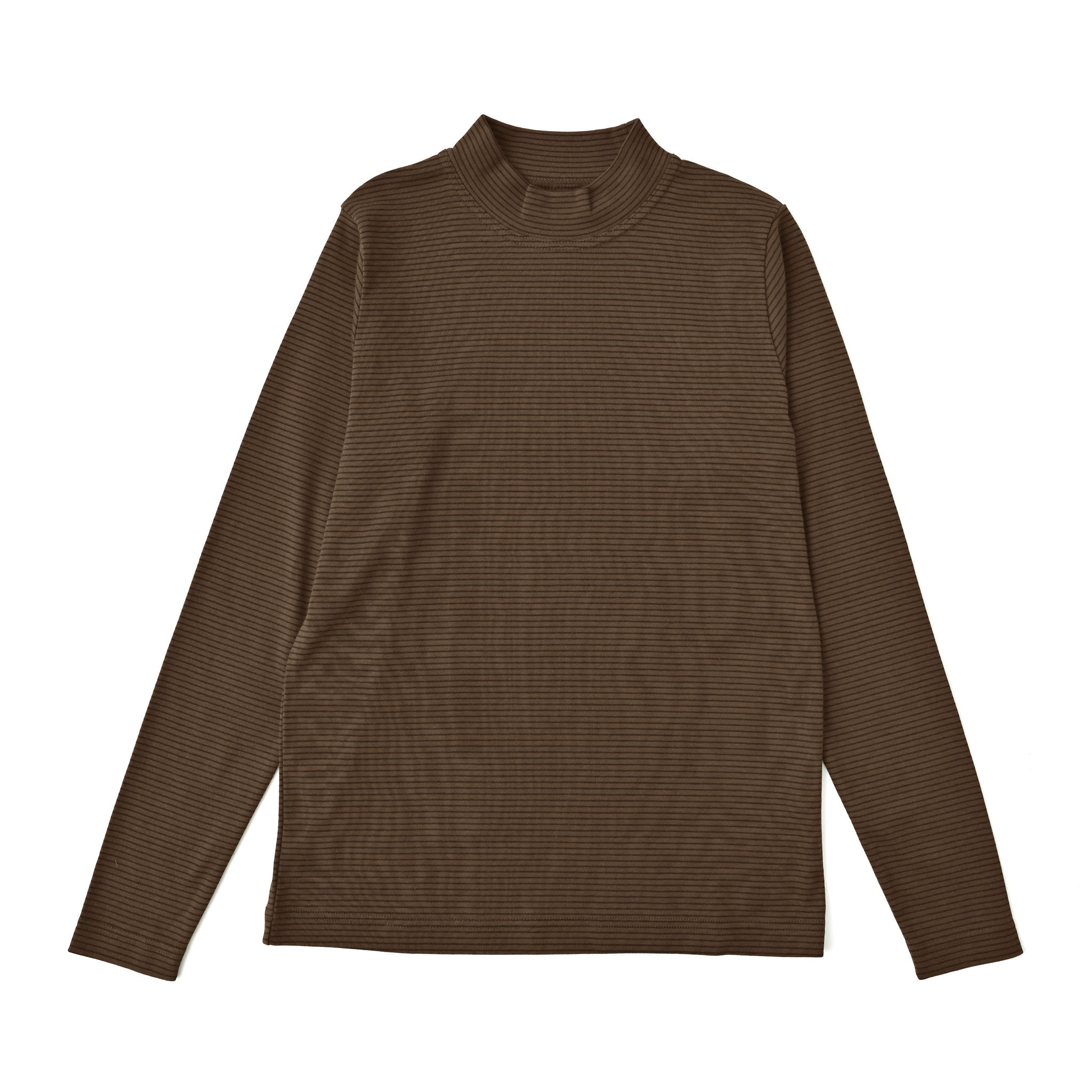 フライスコットンボーダーハイネックTシャツ 長袖