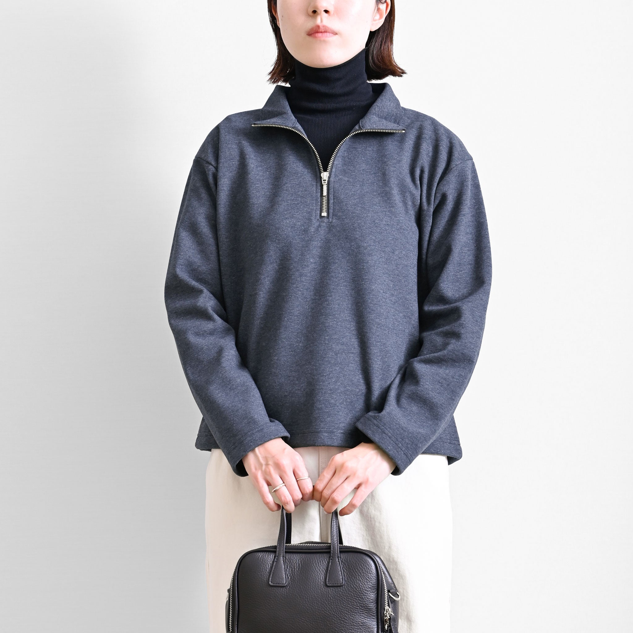 ハーフジッププルオーバー 長袖