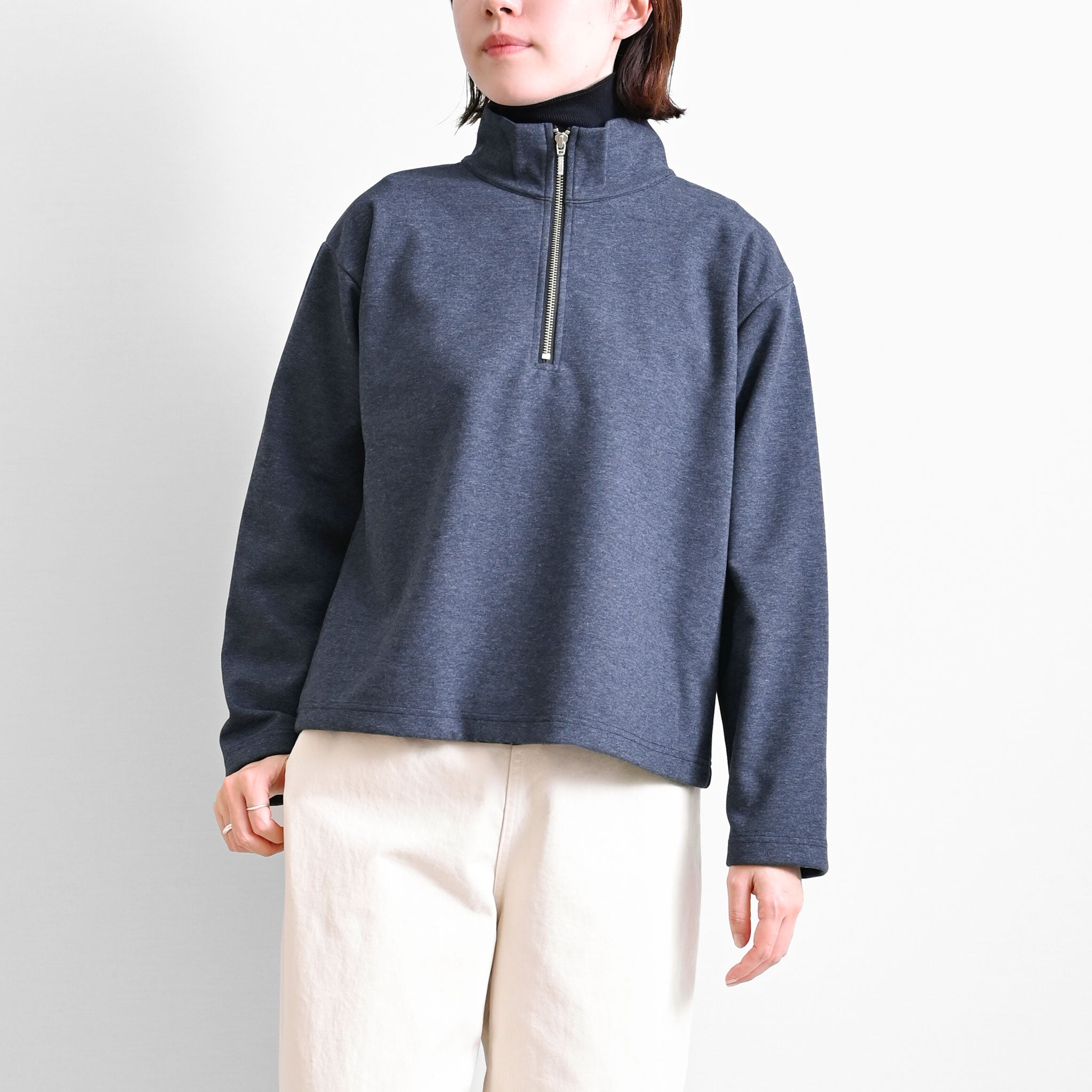 ハーフジッププルオーバー 長袖