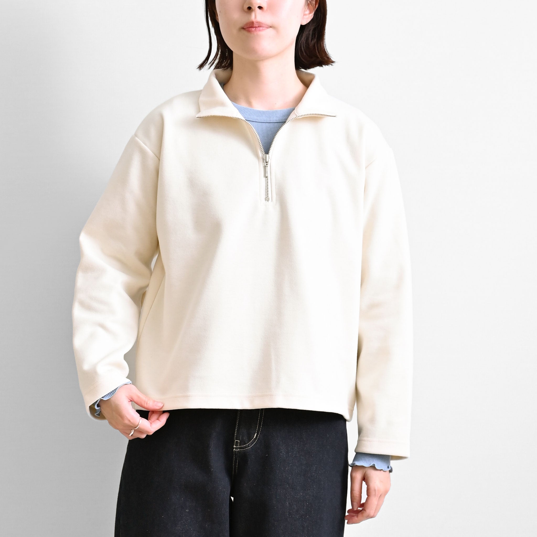 ハーフジッププルオーバー 長袖