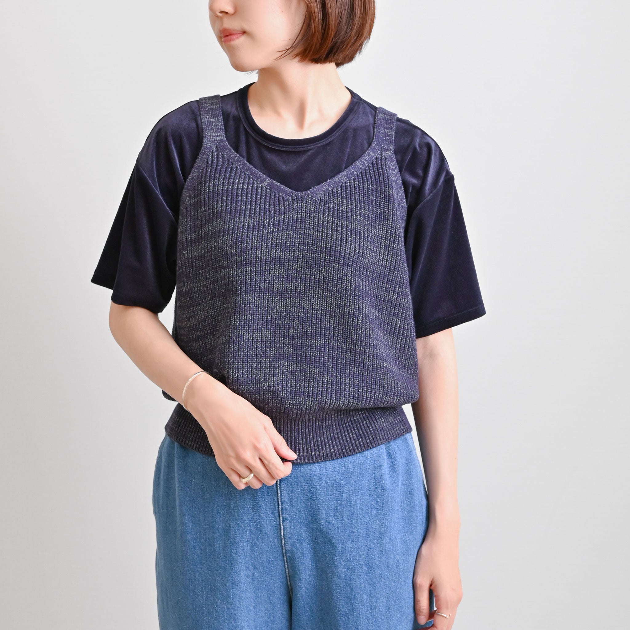 ミドルゲージニット2WAYベスト