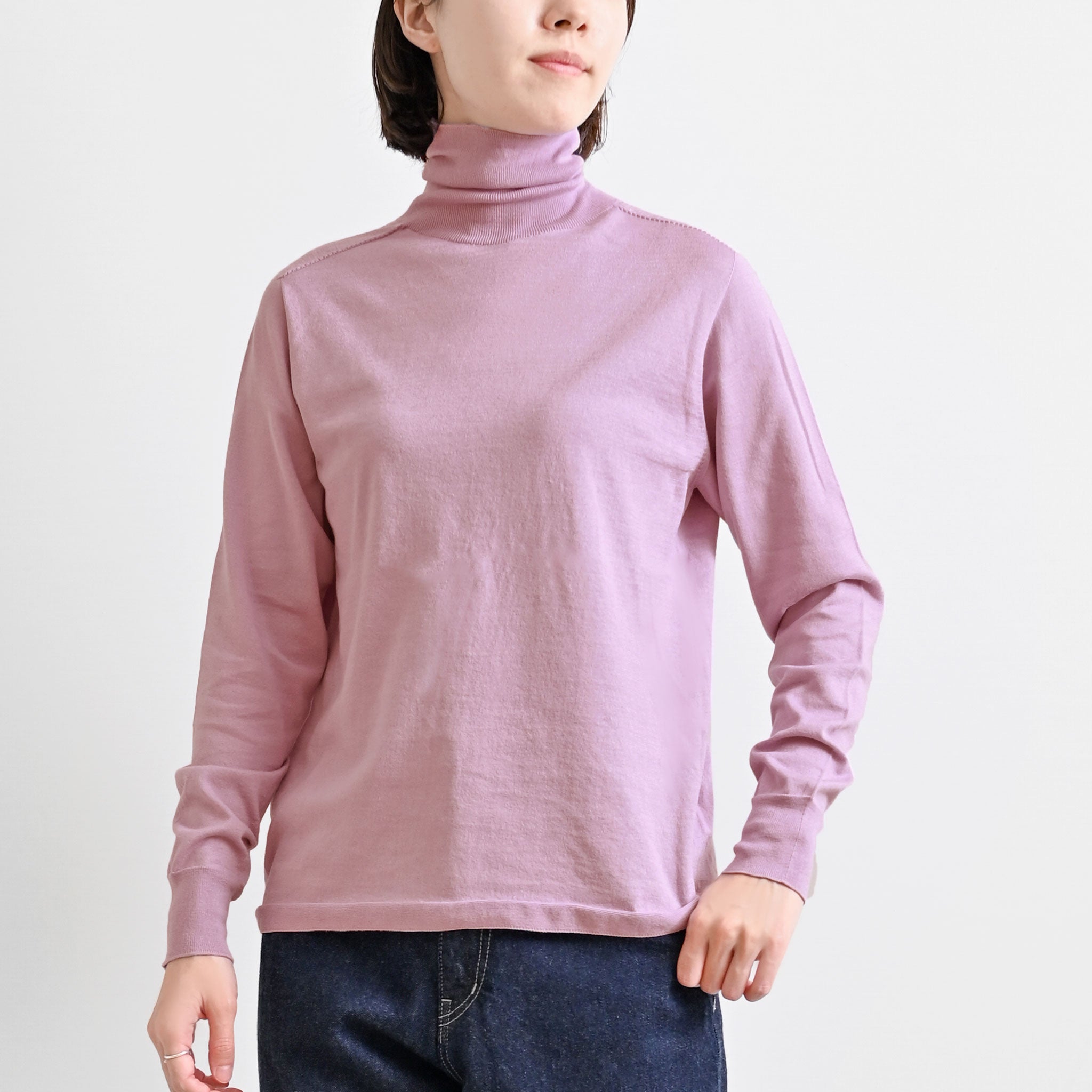ハイゲージニットタートルネックプルオーバー 長袖