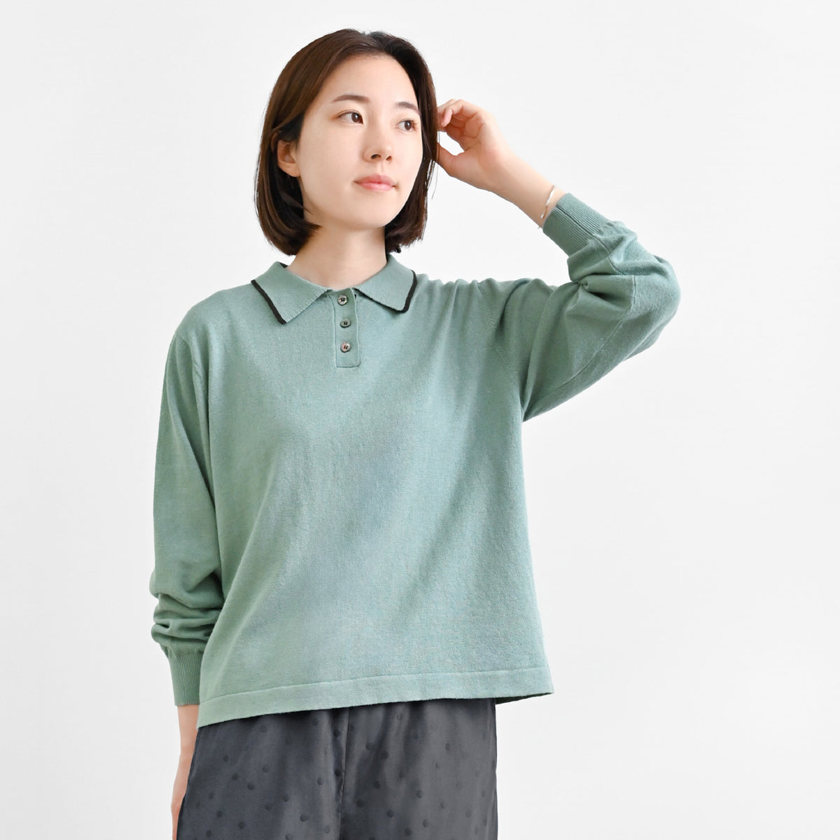 プレーンラインポロエリプルオーバー 長袖 | deux C(ドゥ・セー)公式