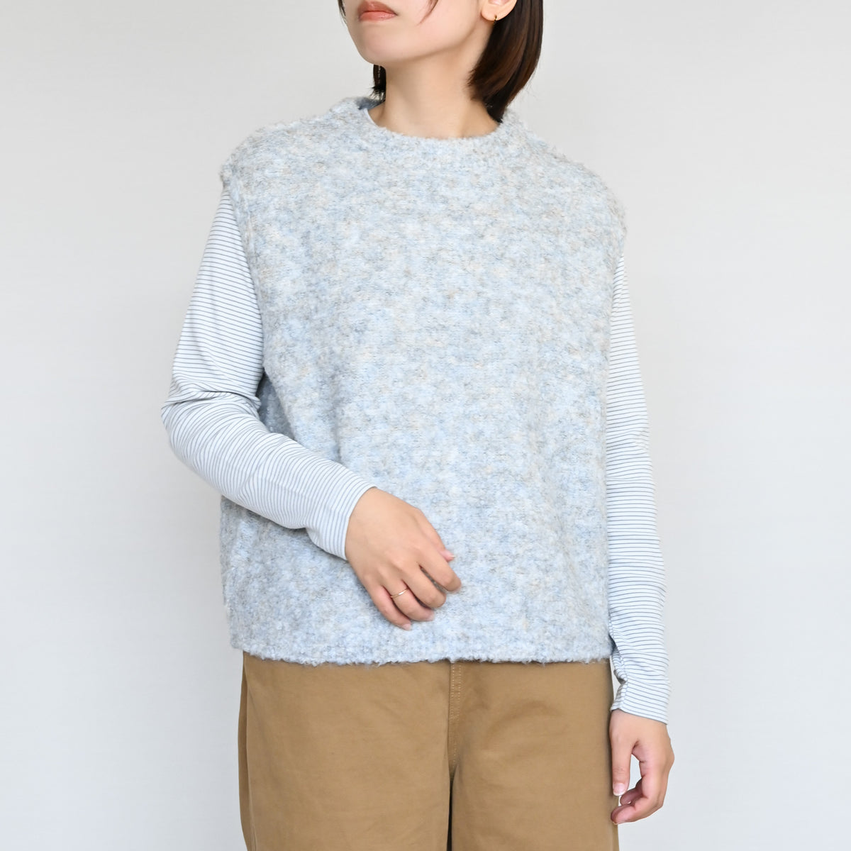 andmary Fluffy loose knit 新品未使用 正規品 ② チャンキーニットプフホワイト サラグレース