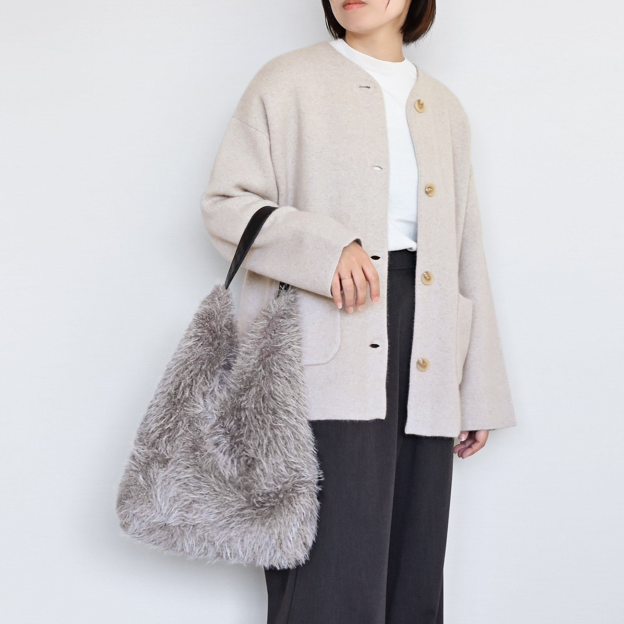 キャロウェイ★ウール混 ニット ダブルジップ ジャケット ホワイト×ピンク M ダブルフェイスニットジャケット 長袖 | deux C(ドゥ・セー)公式