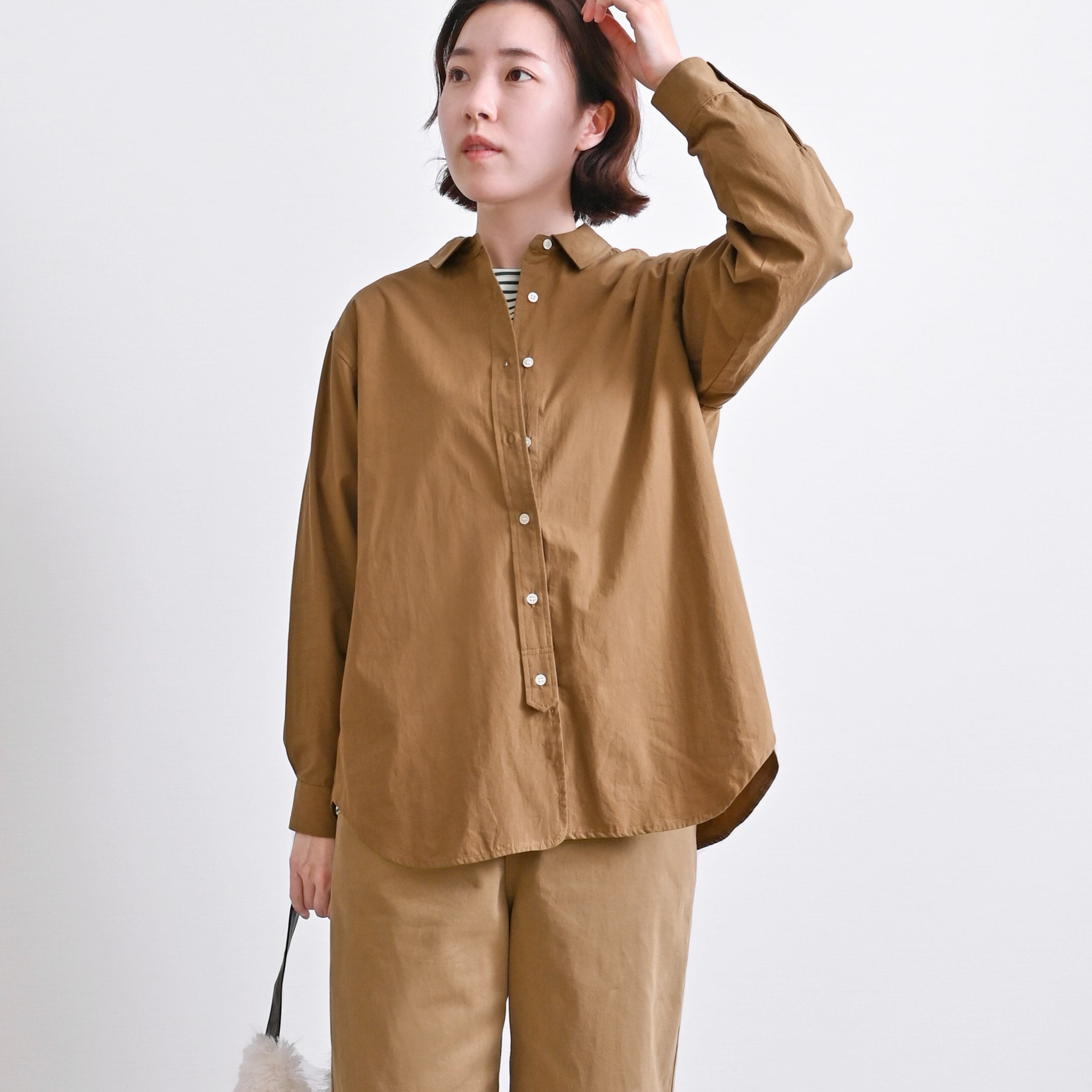 ブロードワッシャーブラウス 長袖