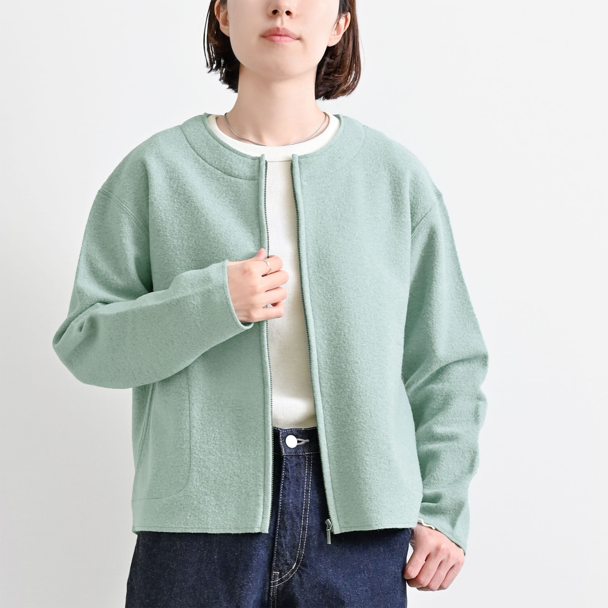 ウールリングカットジャケット 長袖