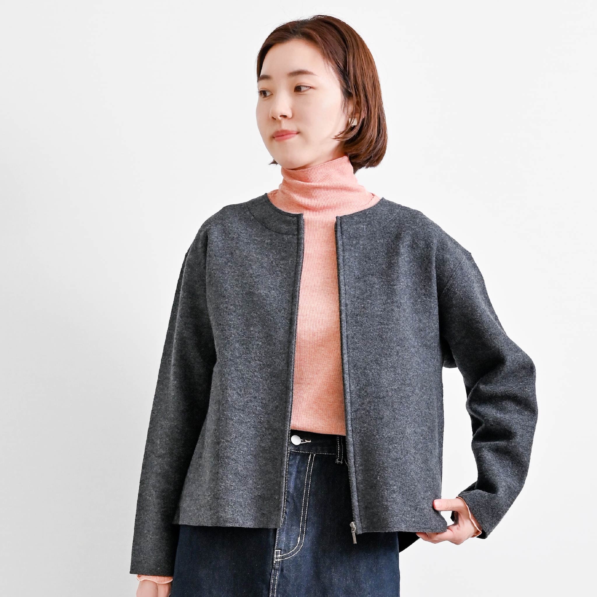 ウールリングカットジャケット 長袖
