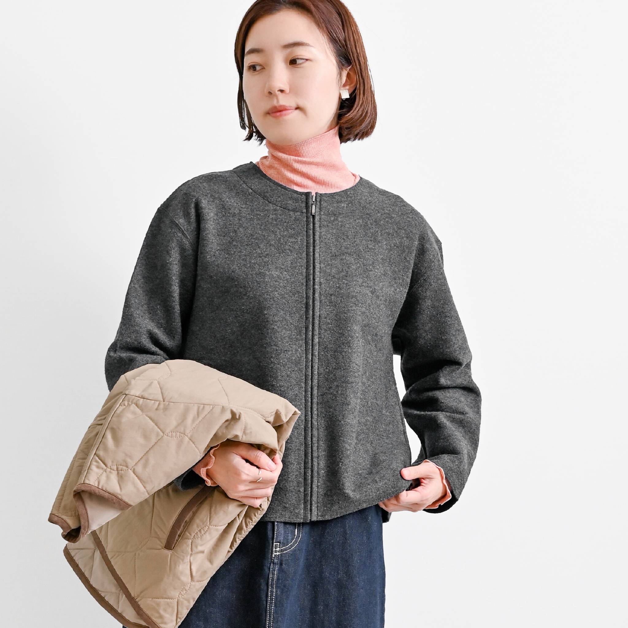 ウールリングカットジャケット 長袖