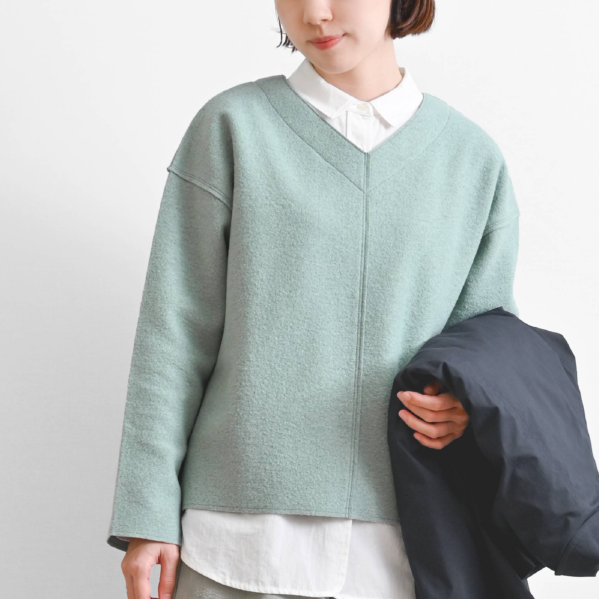 ウールリングカットプルオーバー 長袖