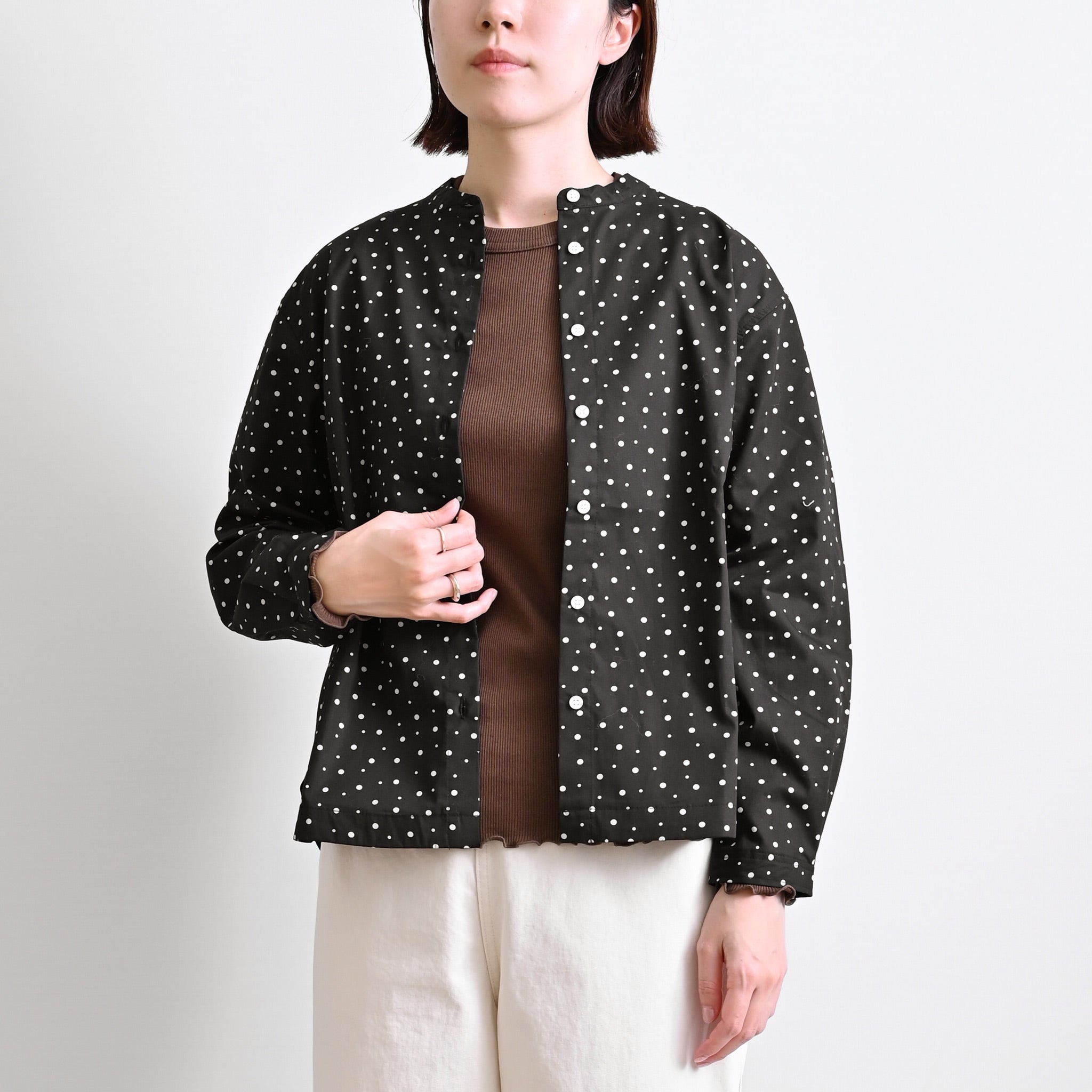 コットンウールテレコクルーネックプルオーバー 長袖