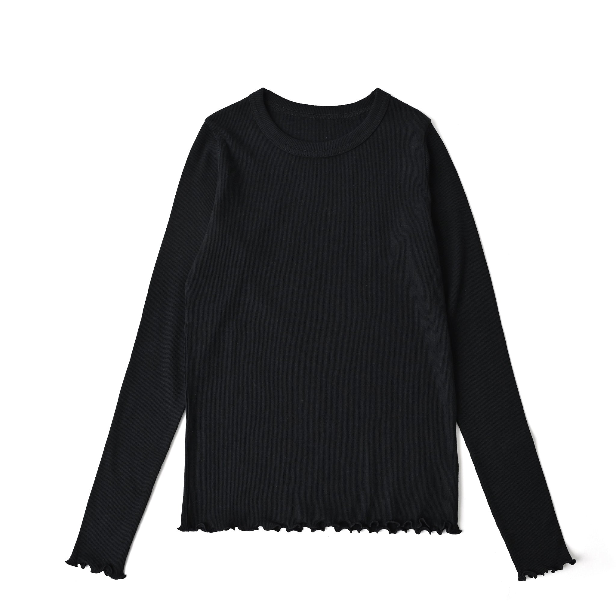 コットンウールテレコクルーネックプルオーバー 長袖