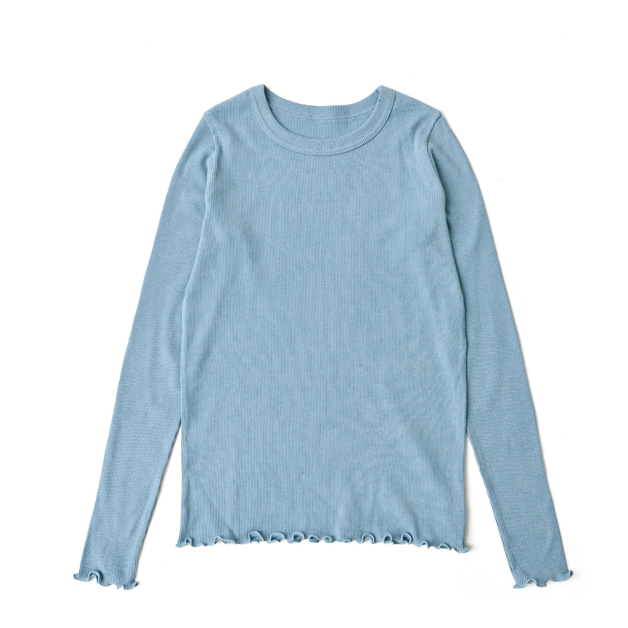 コットンウールテレコクルーネックプルオーバー 長袖