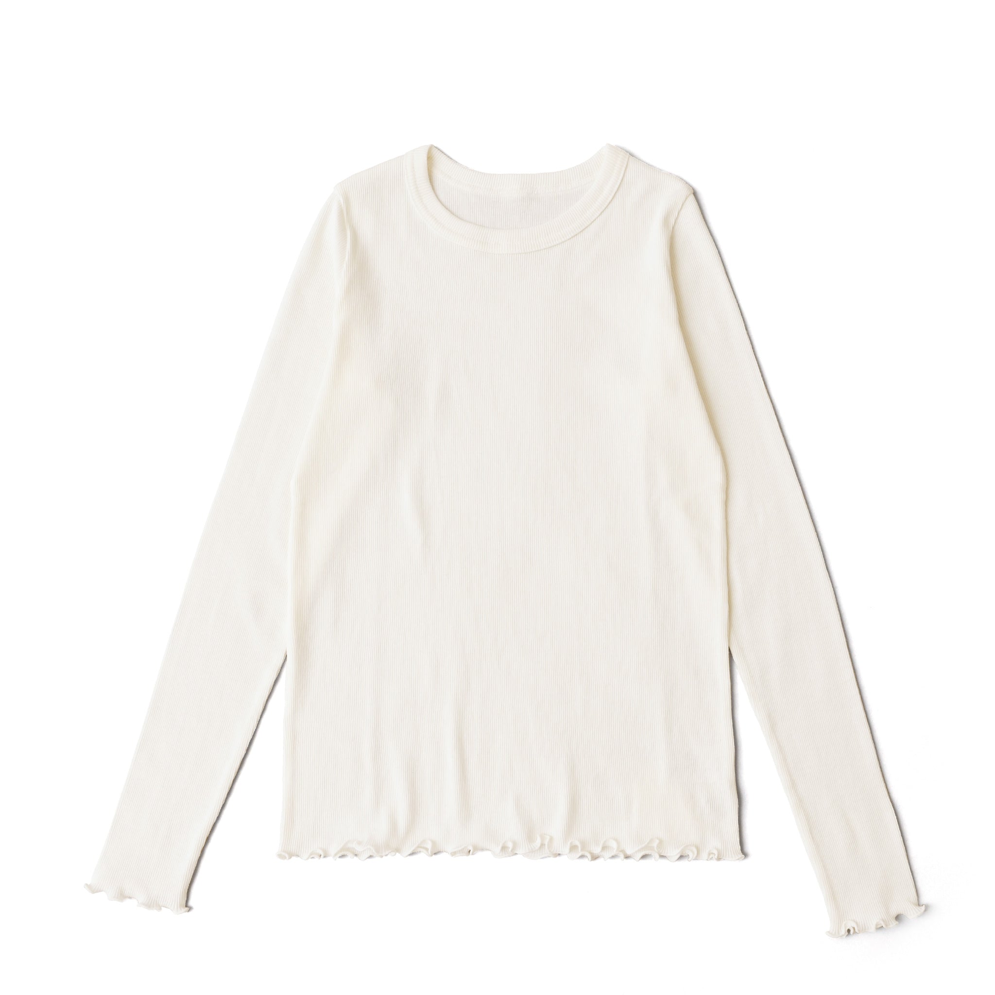 コットンウールテレコクルーネックプルオーバー 長袖