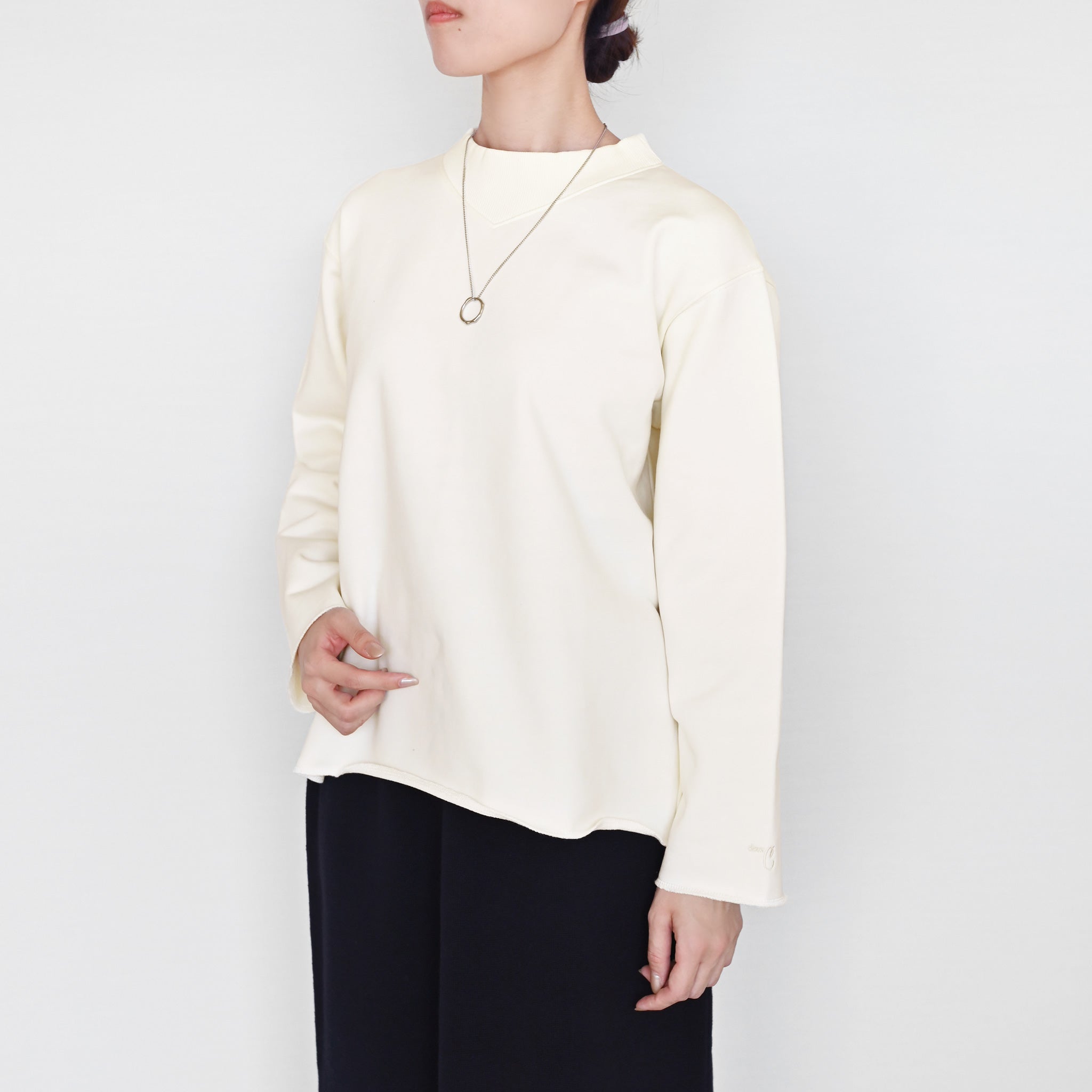 リブネックウラケプルオーバー 長袖