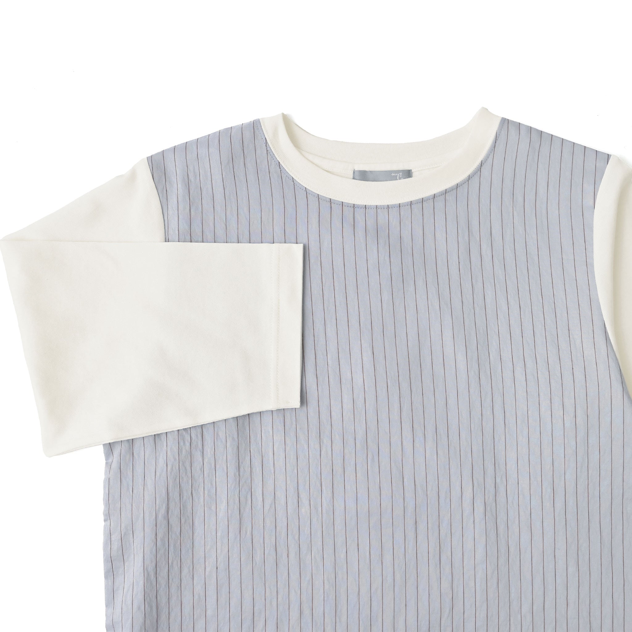 ストライプカットプルオーバー 7分袖