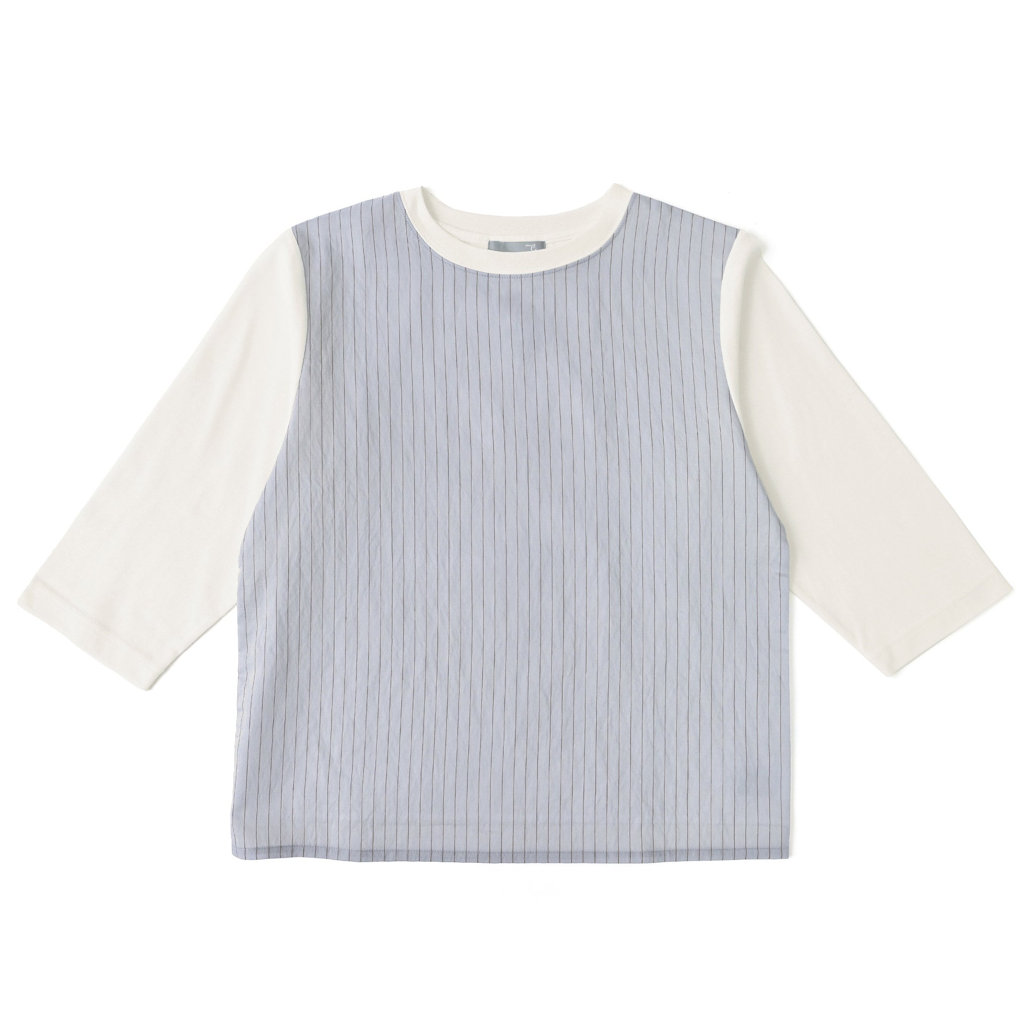 ストライプカットプルオーバー 7分袖