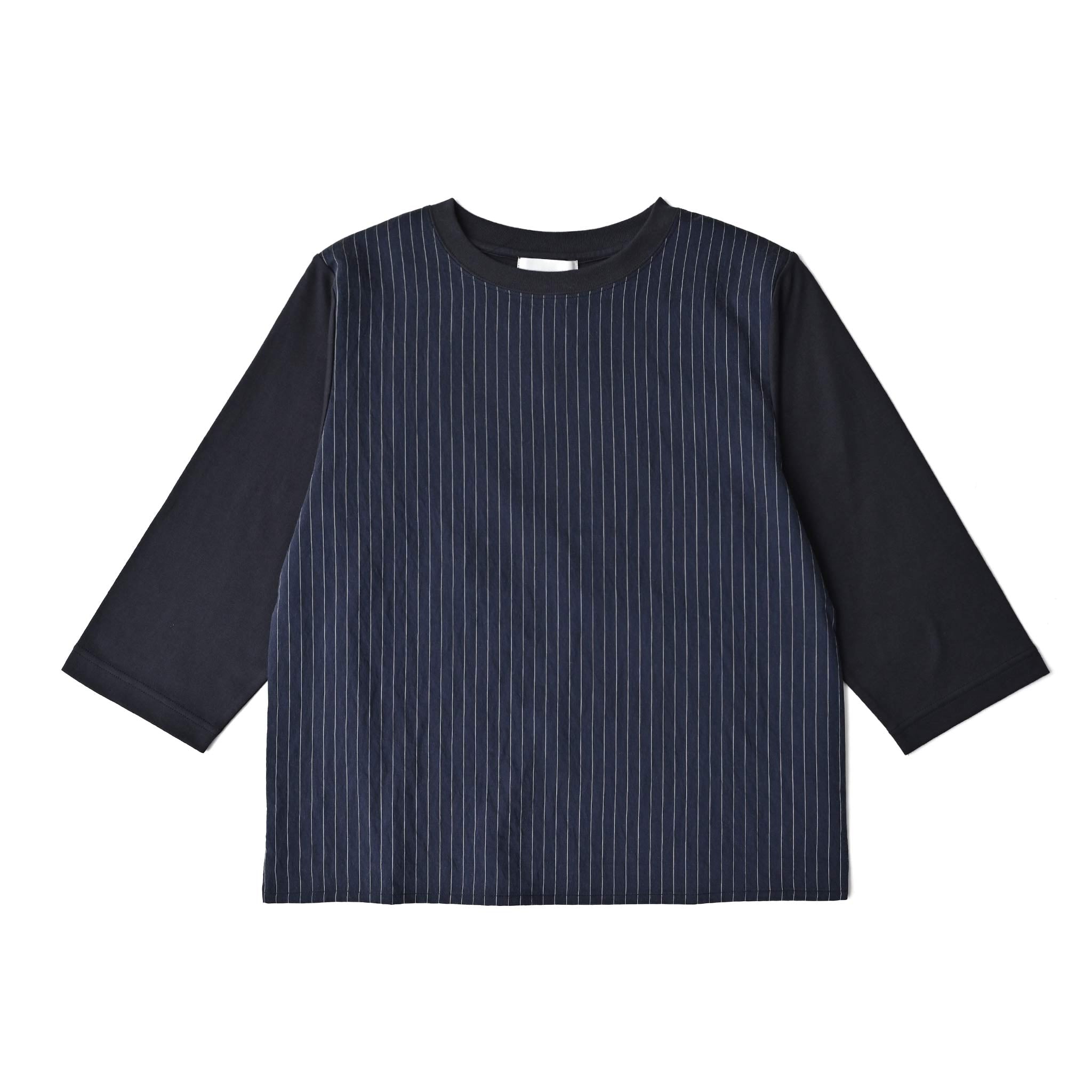 ストライプカットプルオーバー 7分袖