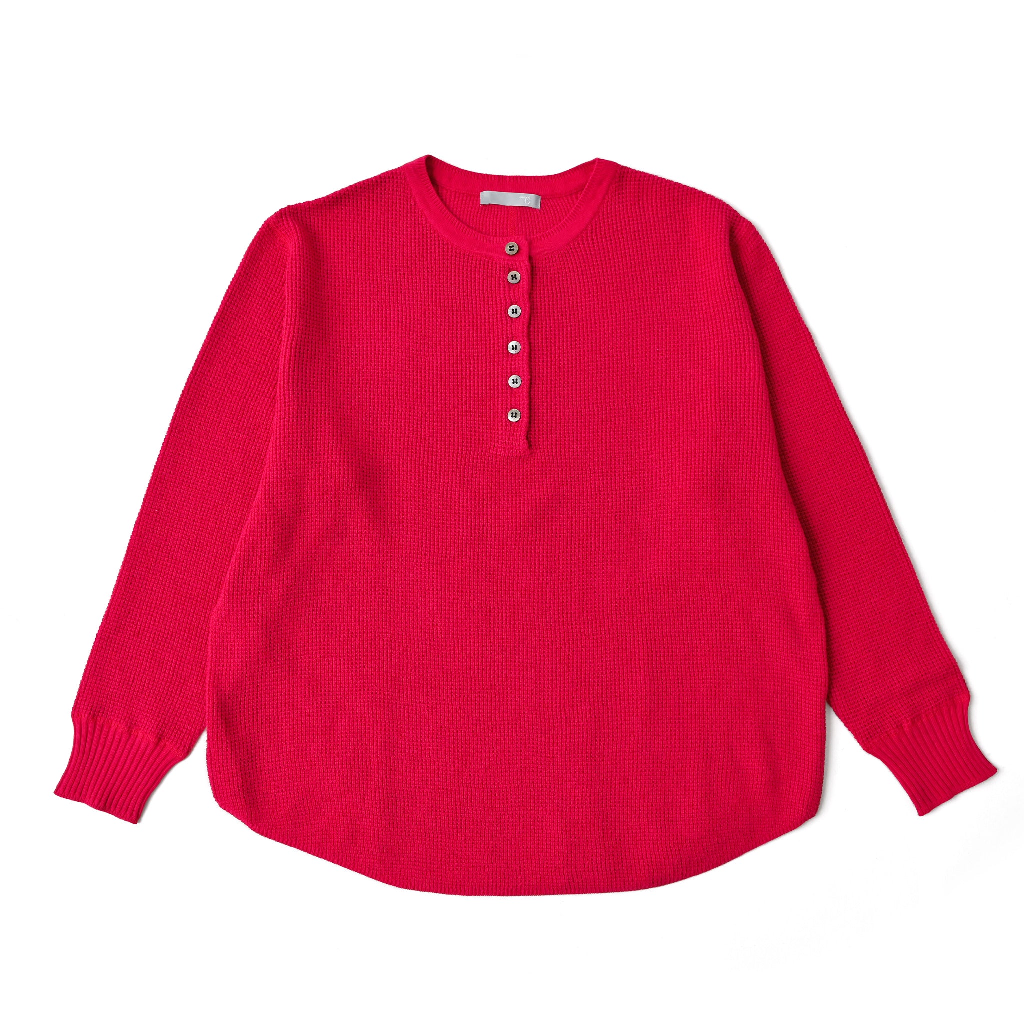 プレーンニットボタンプルオーバー 長袖