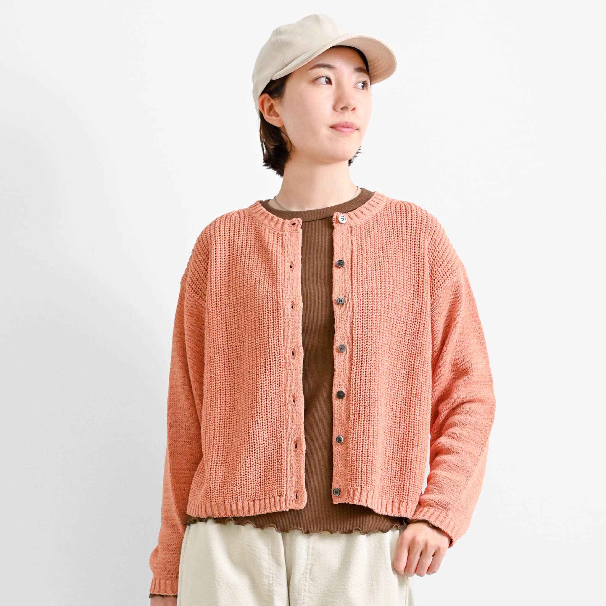 テープヤーンカーディガン 長袖