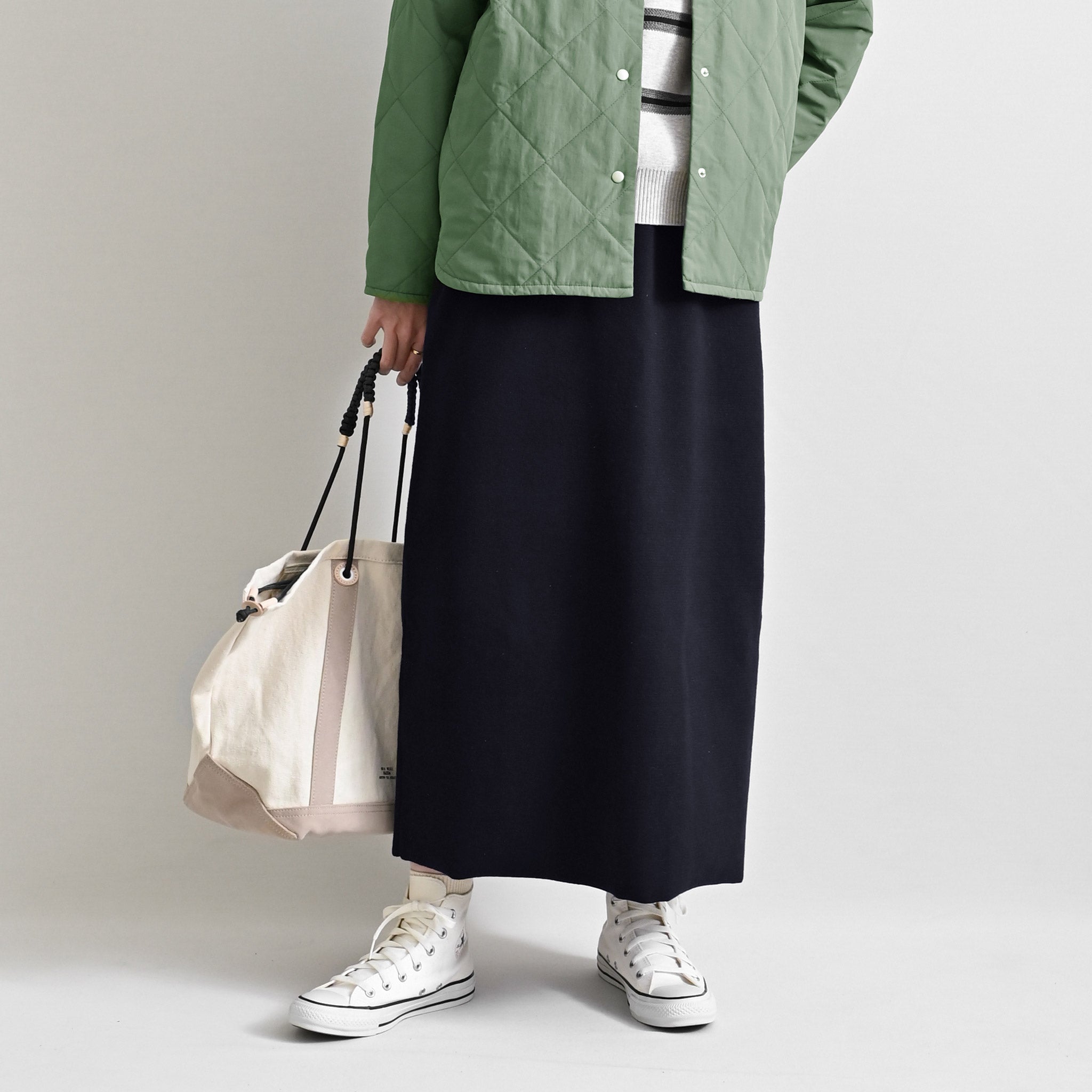 ハーフミラノニットスカート