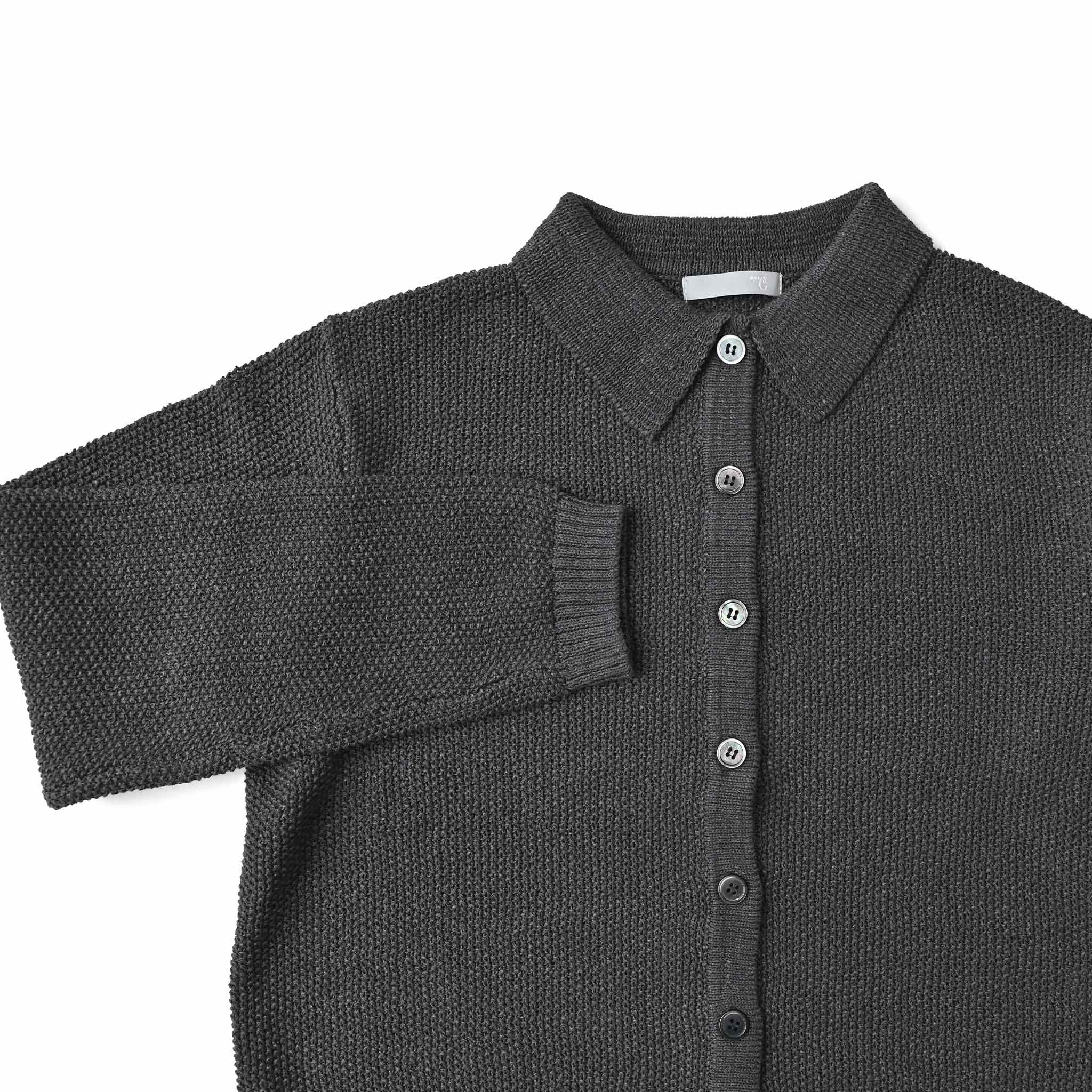 ペーパーミックス襟付カーディガン 長袖